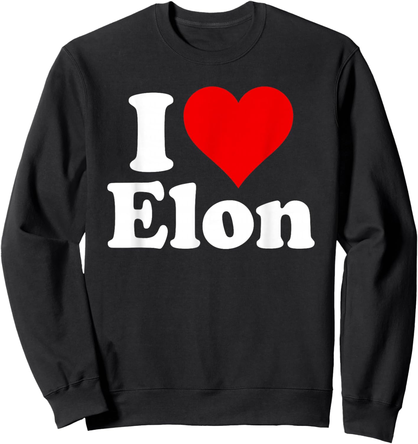 I Love Heart Elon North Carolina Sweatshirt - Sweatshirt | Black