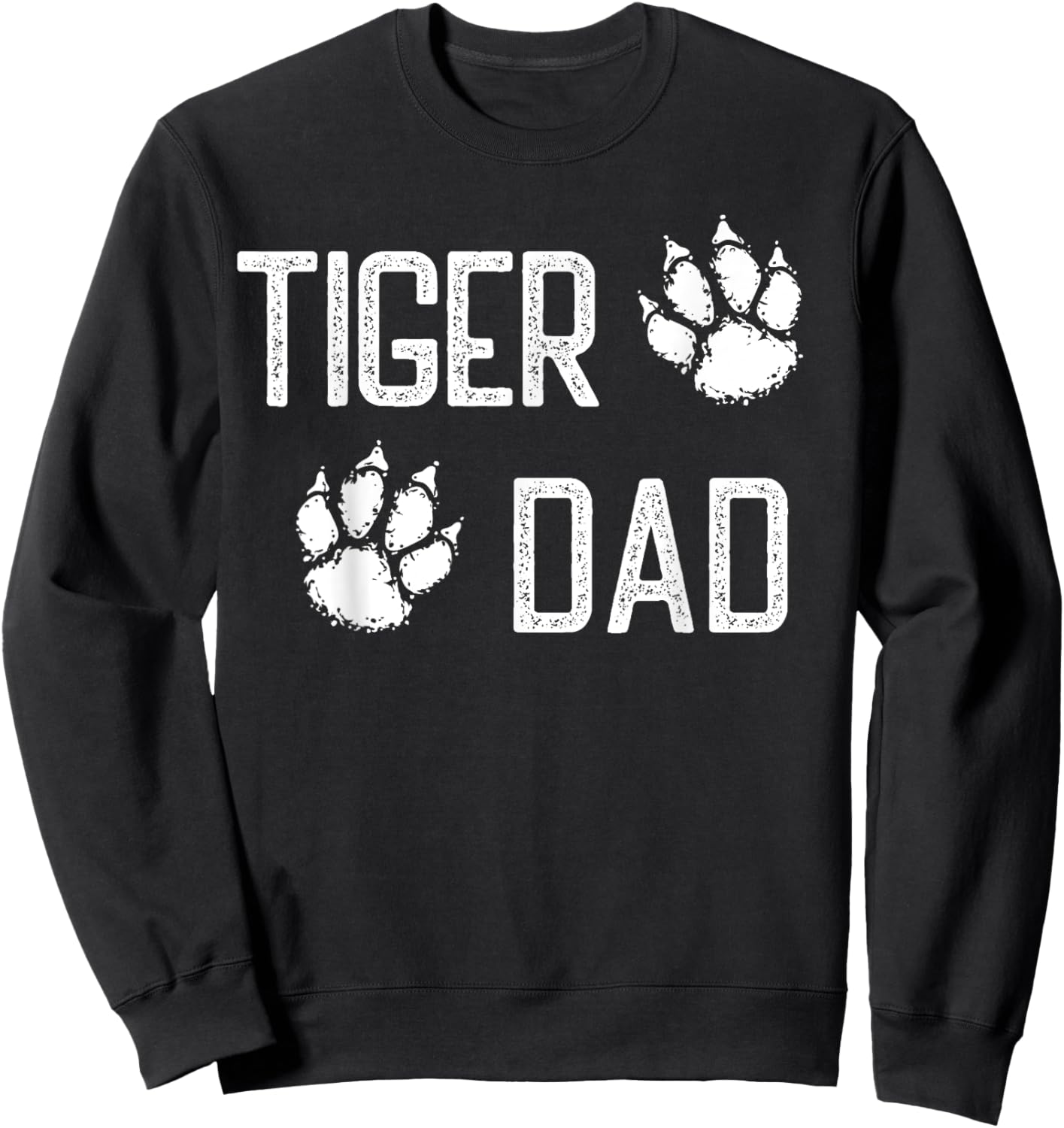 Halloween Tiger dad paw print footprint tigers lover cute Sweatshirt - Sweatshirt | Black