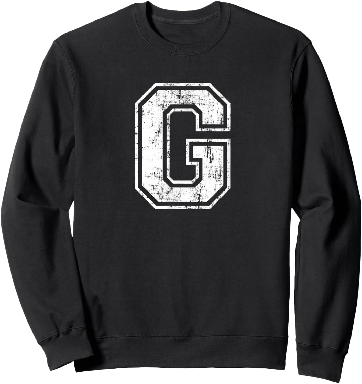 Letter G Uppercase Alphabet Initial School College Varsity Sweatshirt - Sweatshirt | Black