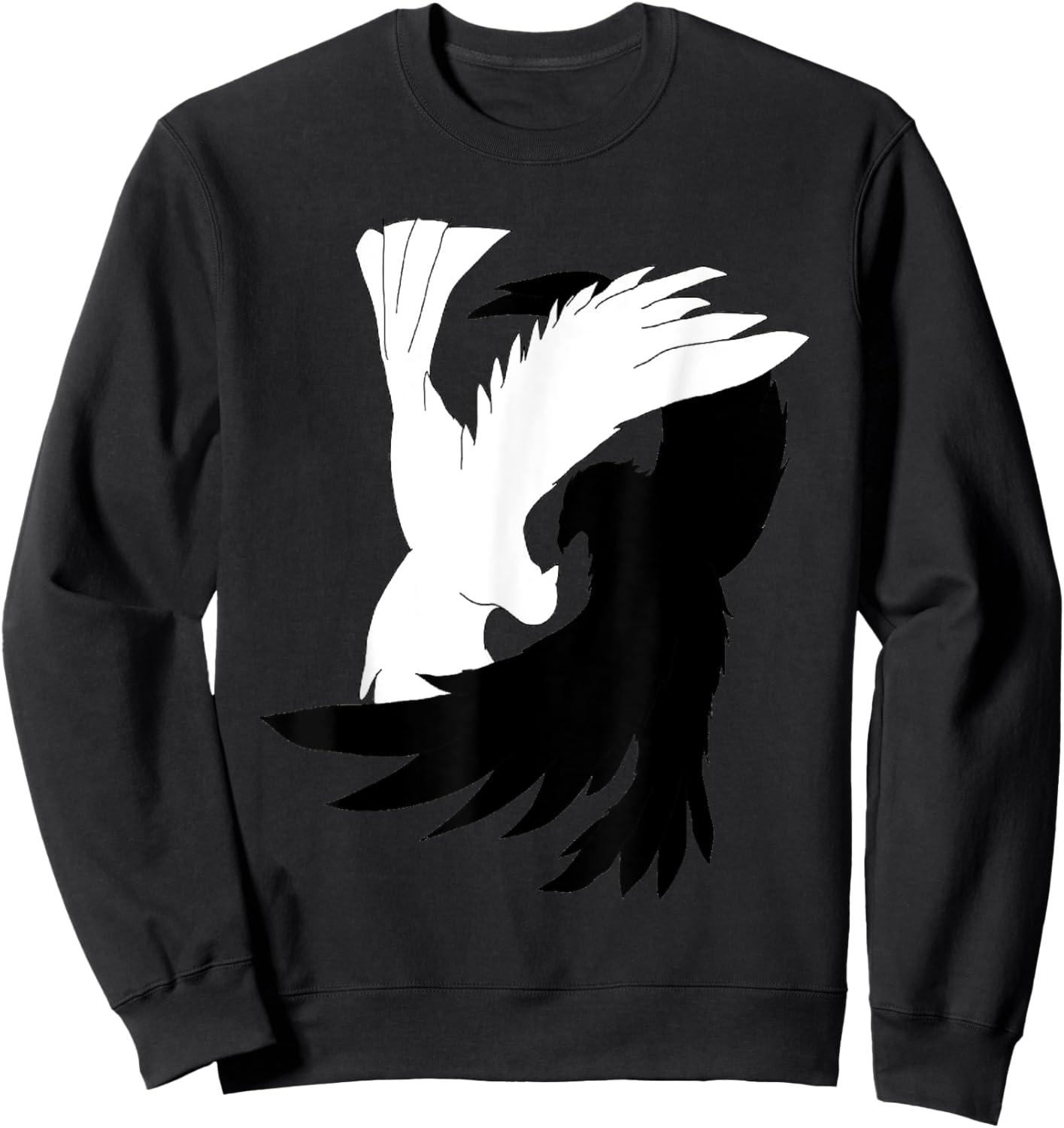 Love Birds shirt Raven Crow Dove Yin Yang Shi Sweatshirt - Sweatshirt | Black