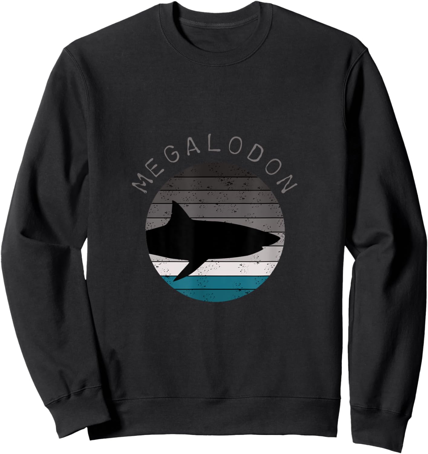 Megalodon Great White Shark Sweatshirt - Sweatshirt | Black