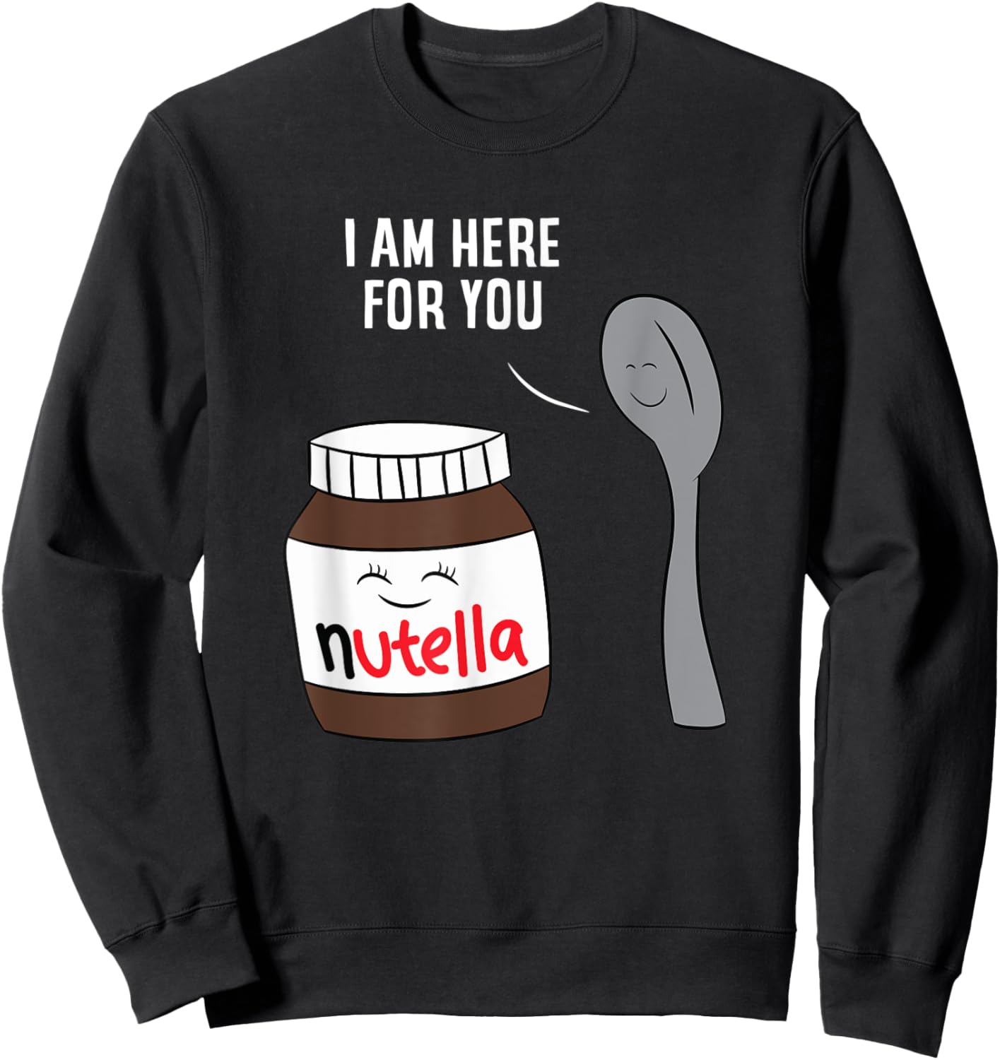 DQK Men's Valentine's Day Nutella , Black, Small Sweatshirt - Sweatshirt | Black
