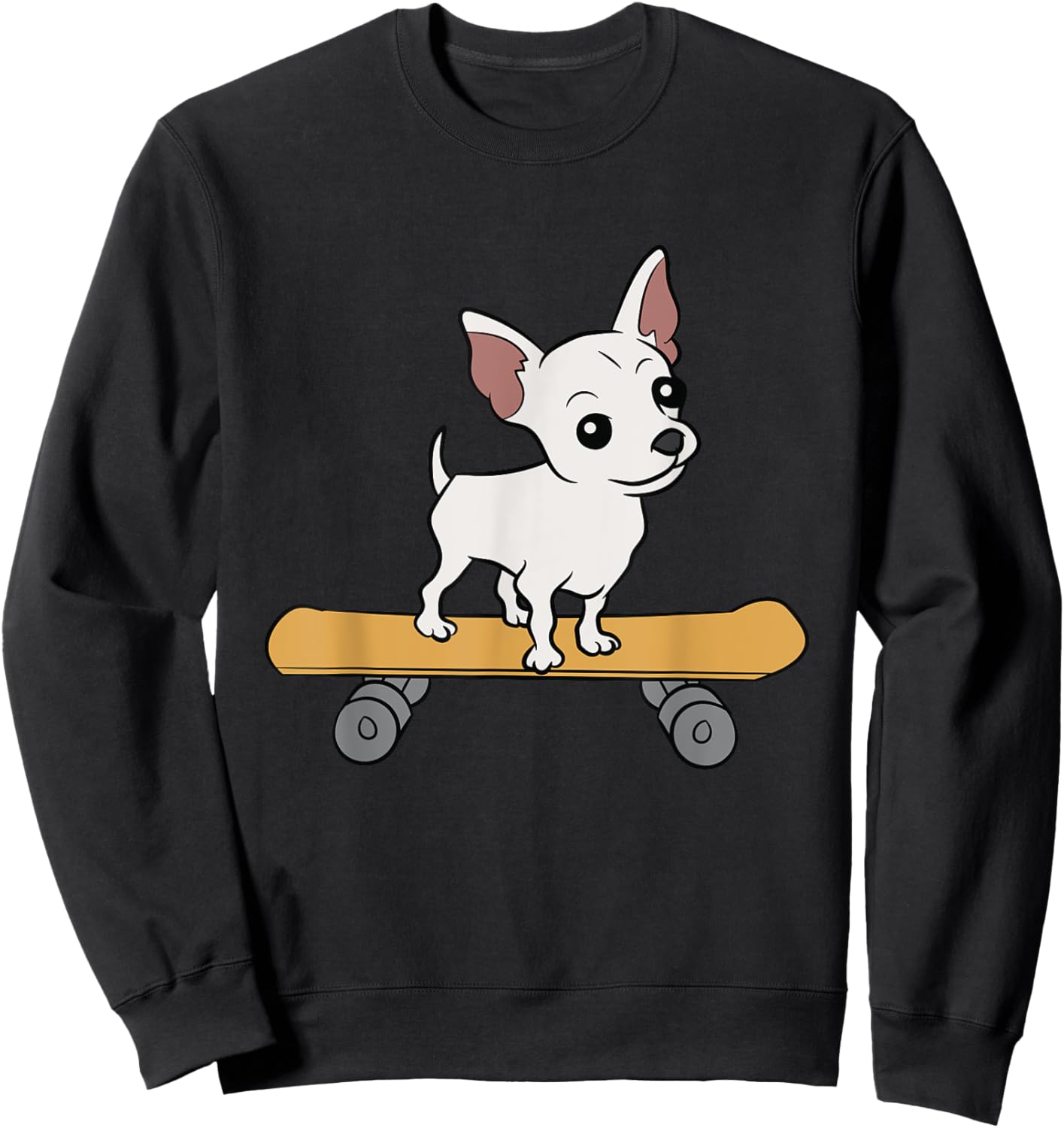 Chihuahua Skateboard Cute Chihuahua Skateboarding Sweatshirt - Sweatshirt | Black