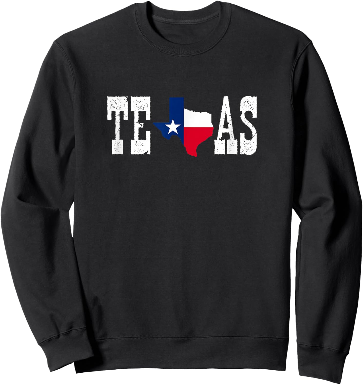 Texas State and Texas Flag with Pride for Texas Sweatshirt - Sweatshirt | Black