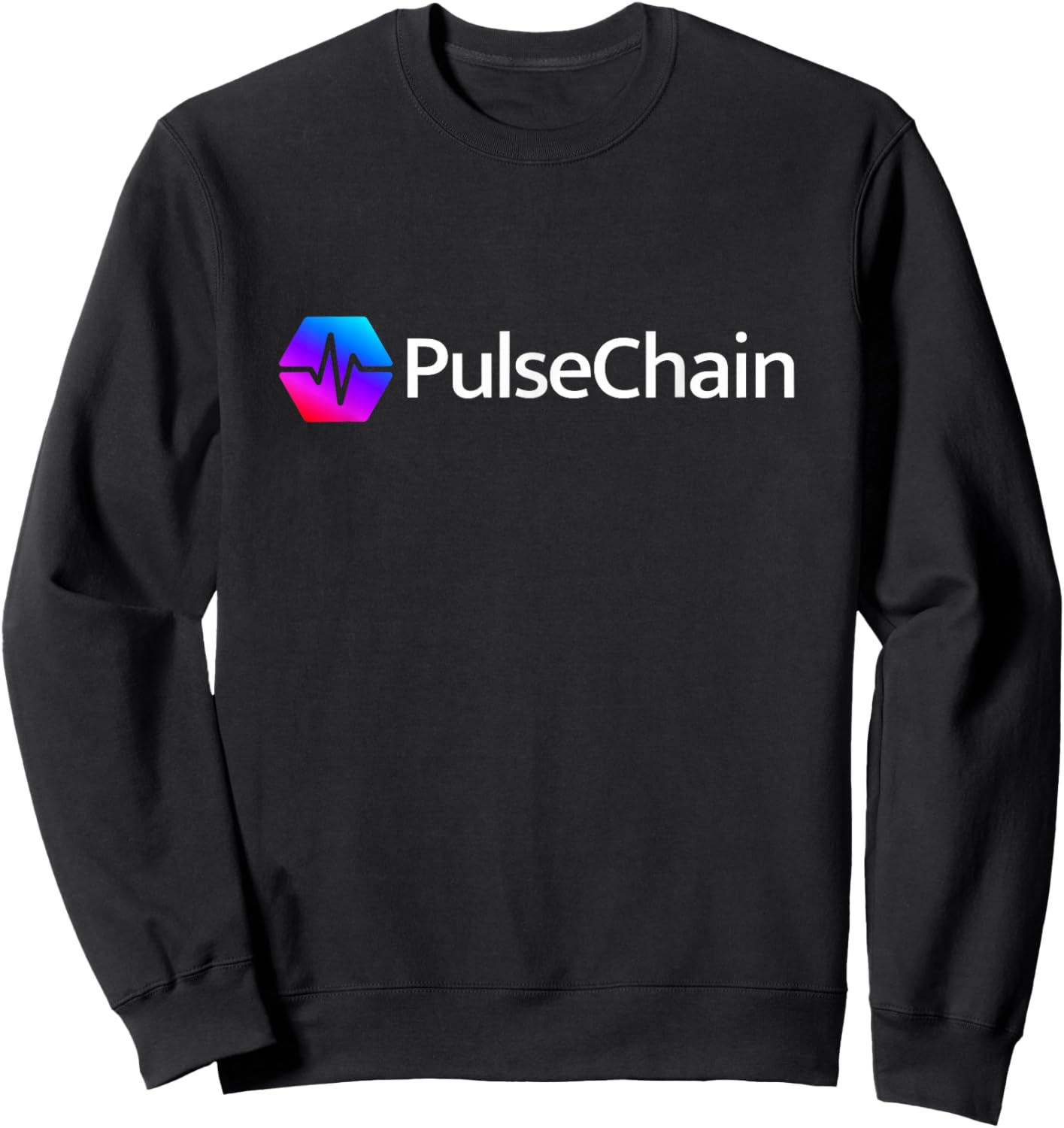 PulseChain PLS Pulse Hex Crypto Logo Cryptocurrency Sweatshirt - Sweatshirt | Black