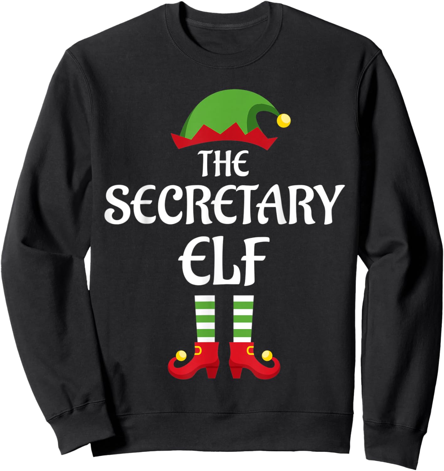 Secretary Elf Family Matching Group Christmas Sweatshirt - Sweatshirt | Black