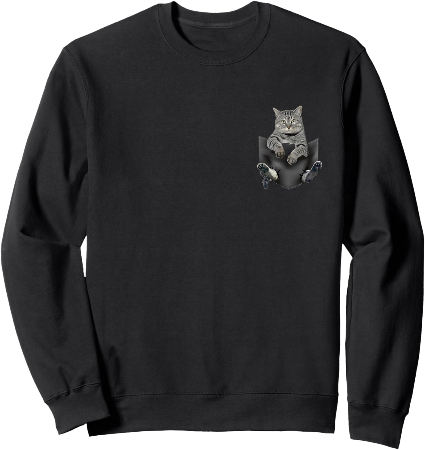 Cat in Pocket Cute Cat Animal Lover Kids Boys Girls Love Cat Sweatshirt - Sweatshirt | Black