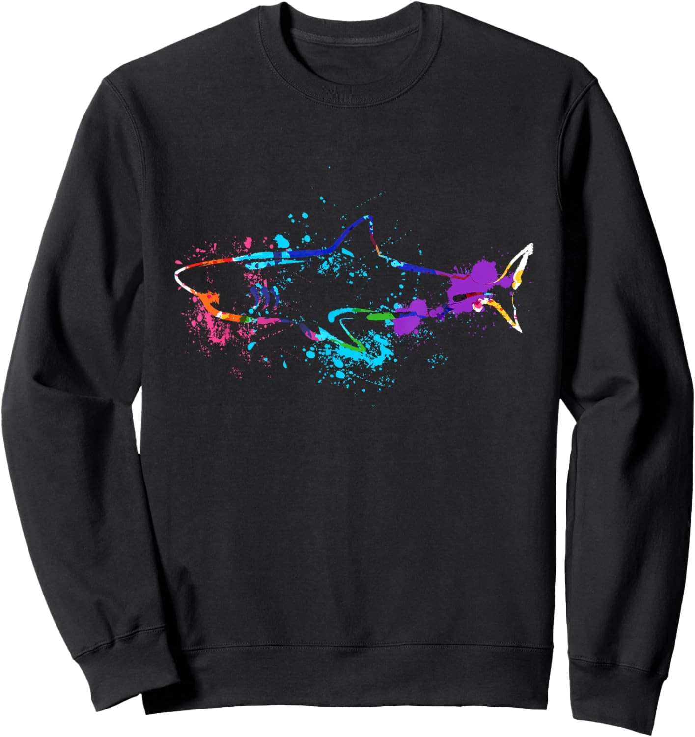 Animal Silhouette Shark Silhouette Hammer Shark Tiger Shark Sweatshirt - Sweatshirt | Black