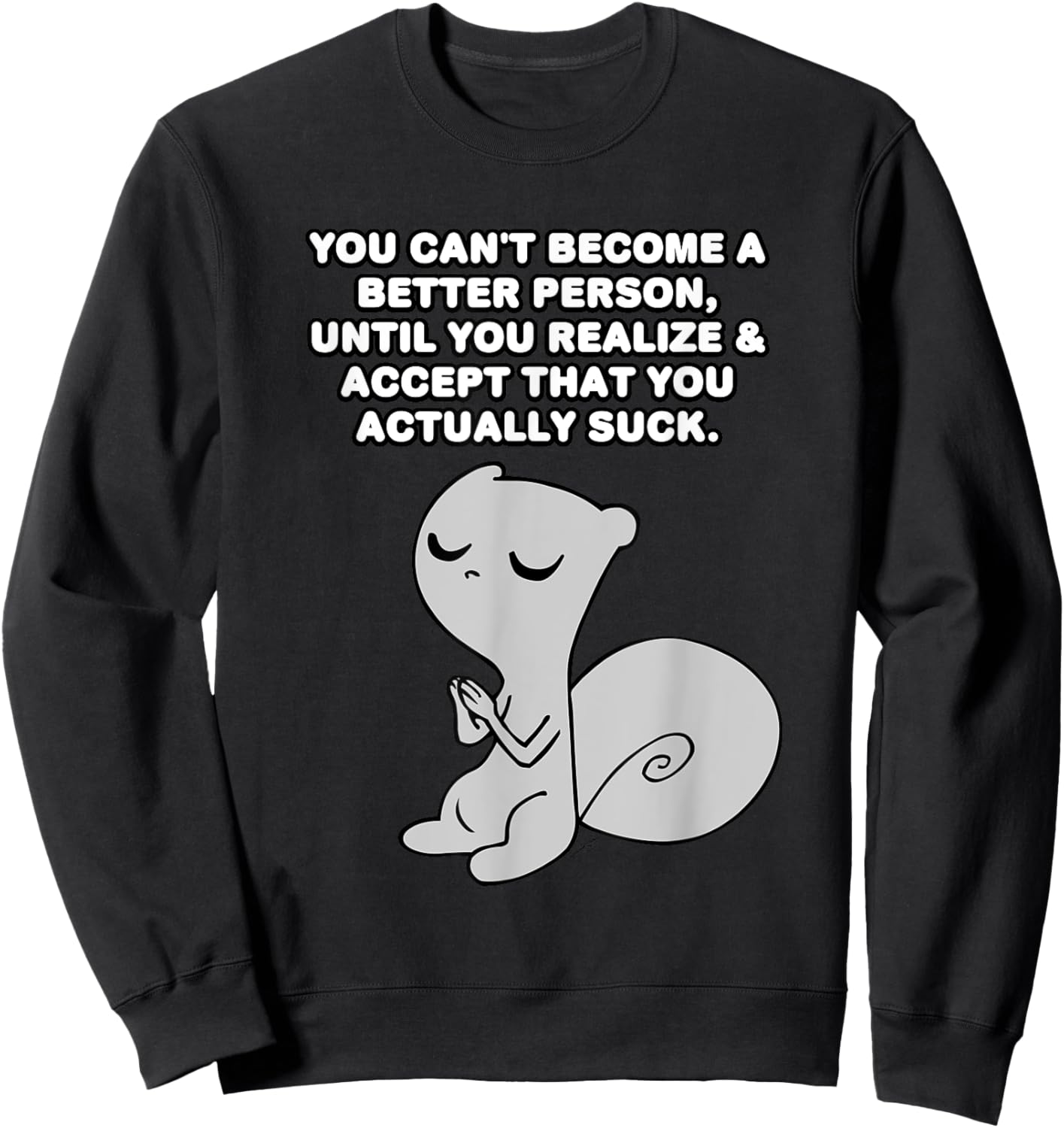 iLL WiLL PrEss, LLC Better Person Foamy The Squirrel -Adults Black 3XL Sweatshirt - Sweatshirt | Black