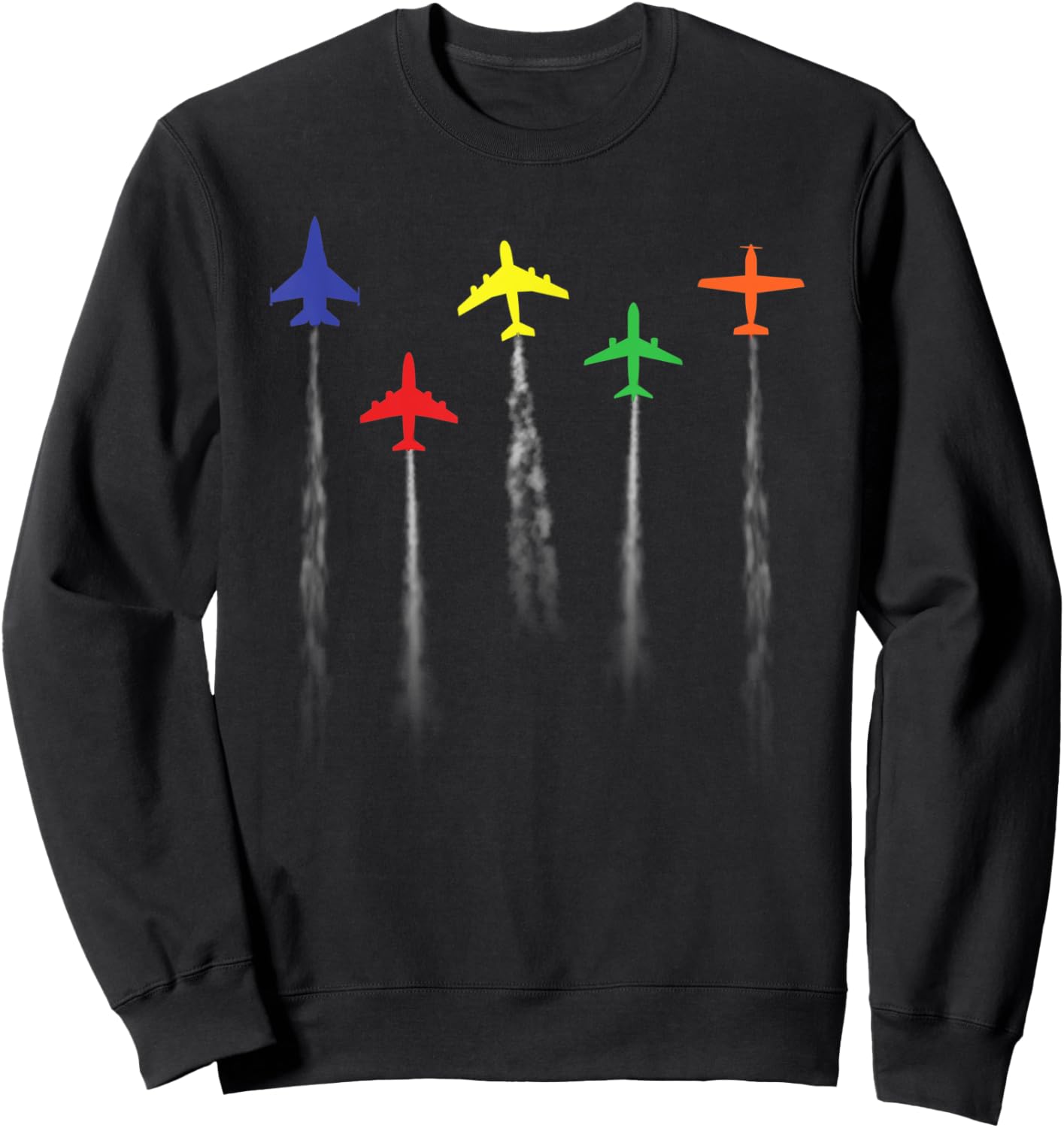 Airplanes Flying Low Pilot Flight Airplane Jet Men Women Sweatshirt - Sweatshirt | Black