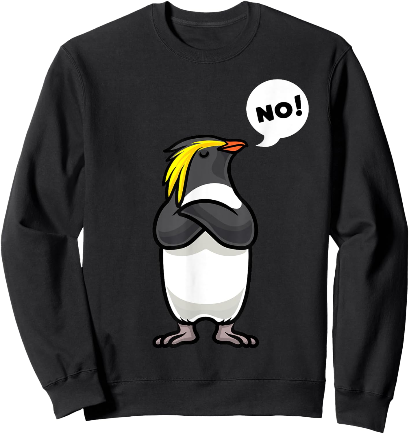 Northern Rockhopper Penguin Tristan Penguin Bird Sweatshirt - Sweatshirt | Black