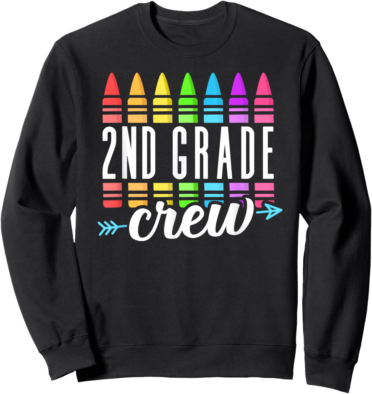 2nd Grade Crew Back to School Second Grade Teacher Boy Girl Sweatshirt - Sweatshirt | Black