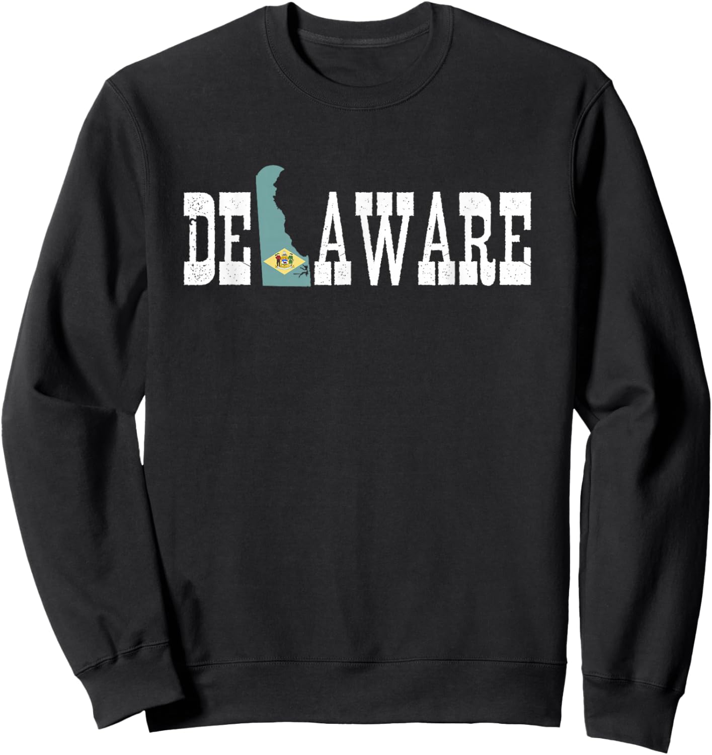 Delaware State and Delaware Flag with Pride for Delaware Sweatshirt - Sweatshirt | Black