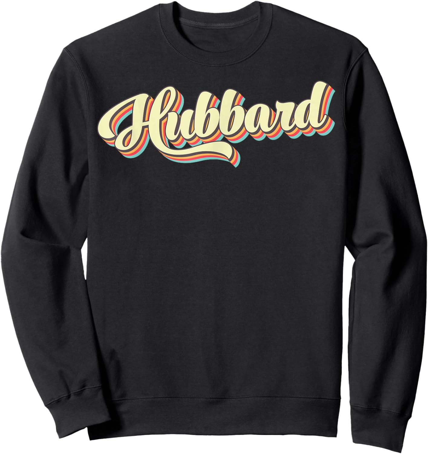 Hubbard Retro Art Baseball Font Vintage Sweatshirt - Sweatshirt | Black