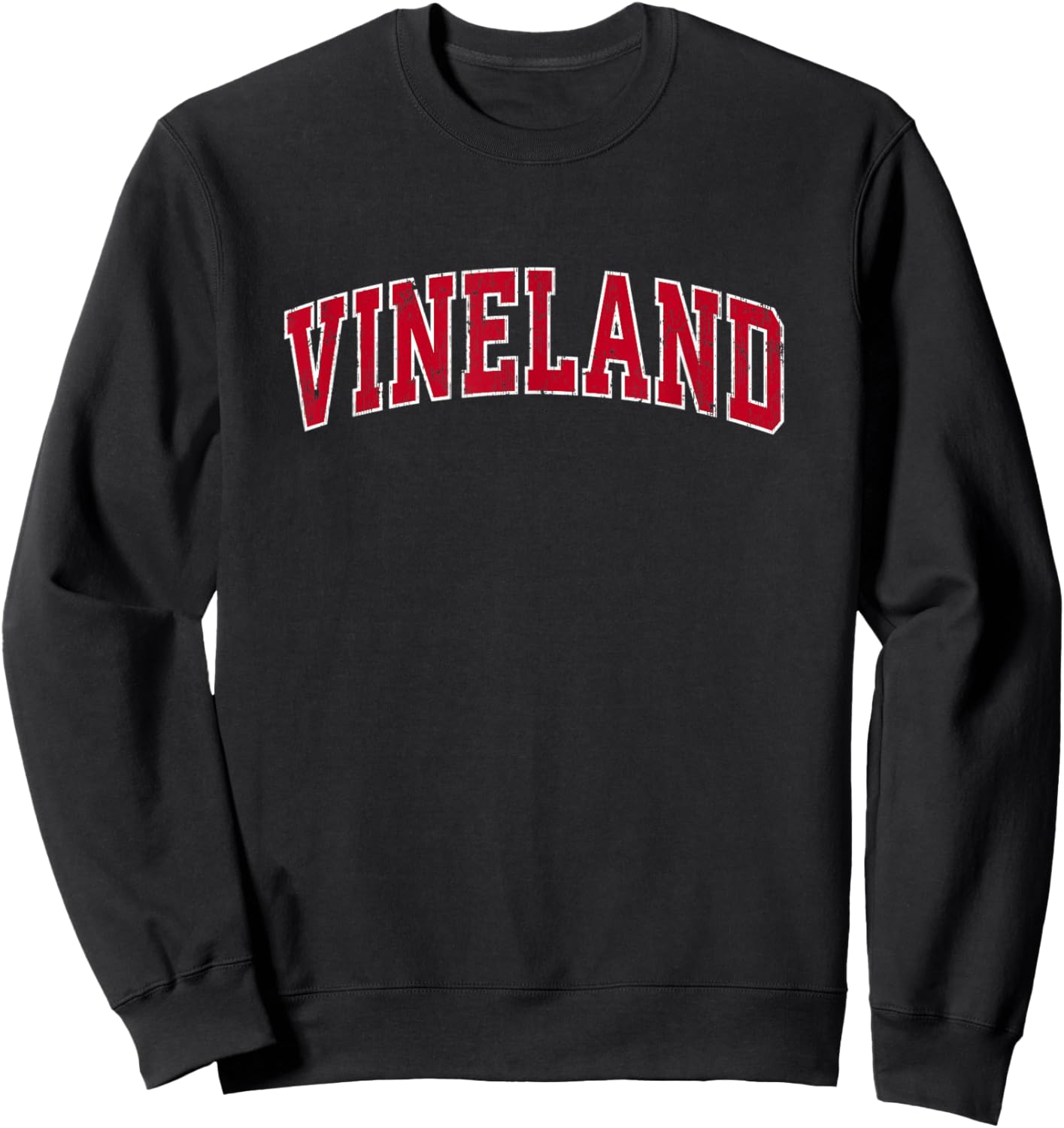 Vineland New Jersey NJ Vintage Sports Design Red Design Sweatshirt - Sweatshirt | Black