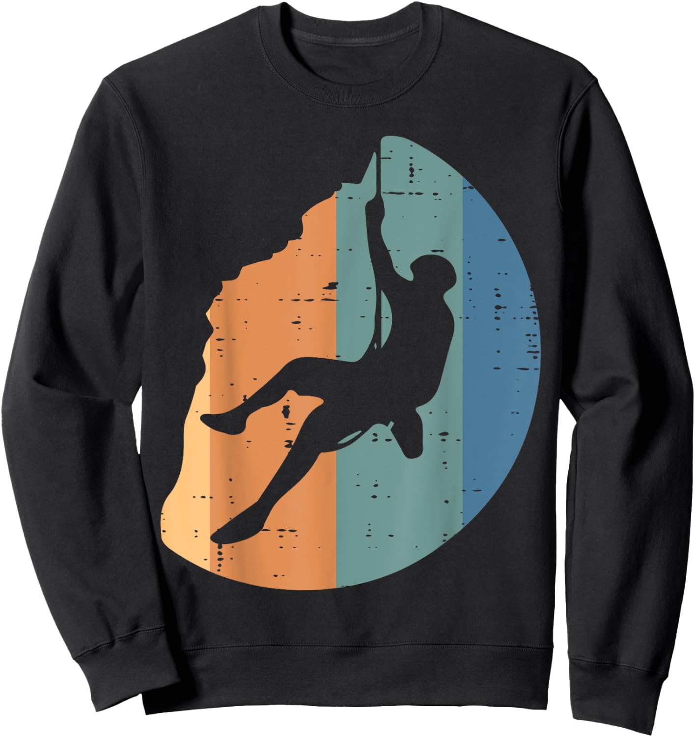 Rock Climbing Sunset Retro Mountain Climber Men Women Kids Sweatshirt - Sweatshirt | Black