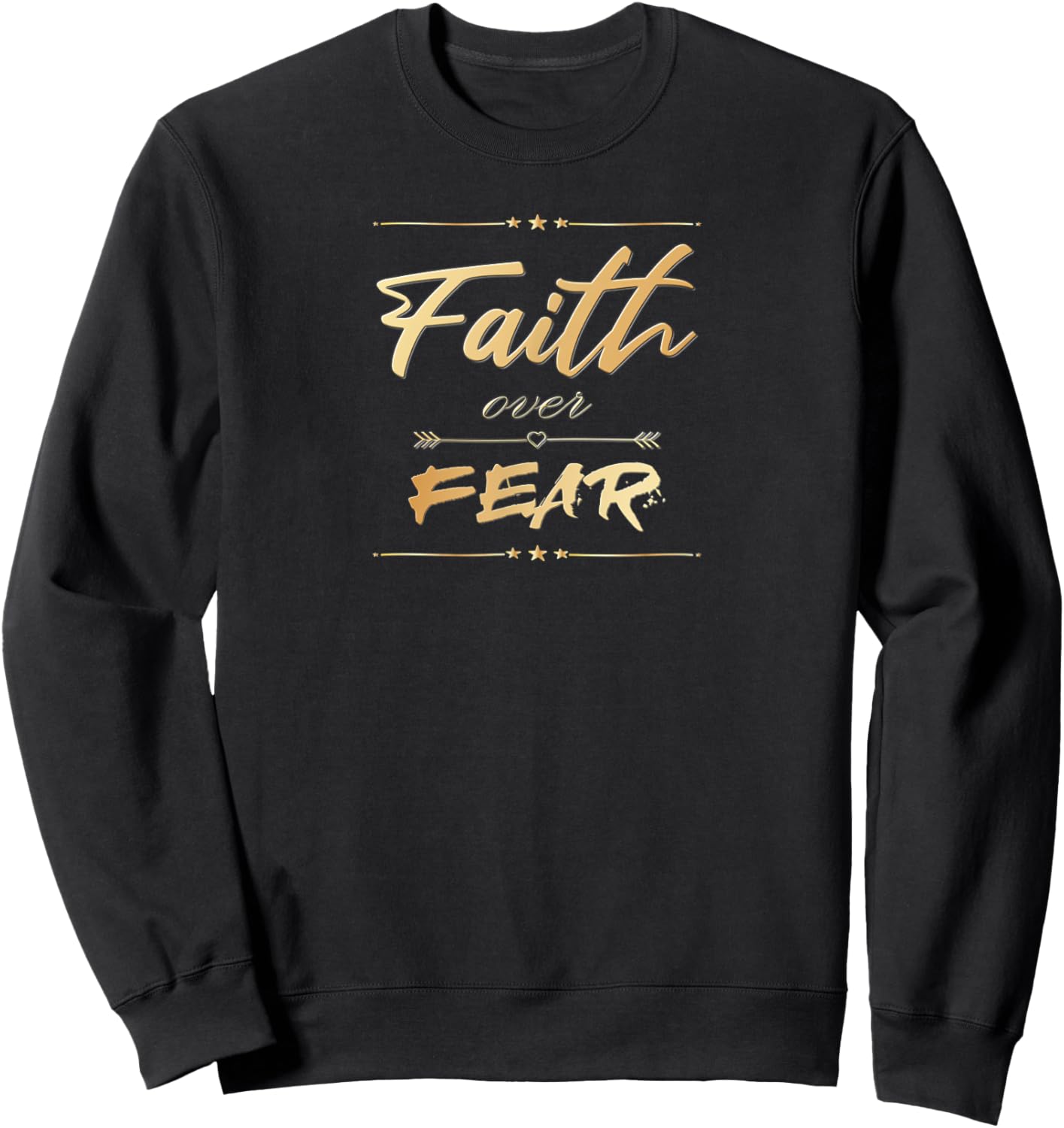 Faith Over Fear Women Bible Saying Christian Sweatshirt - Sweatshirt | Black
