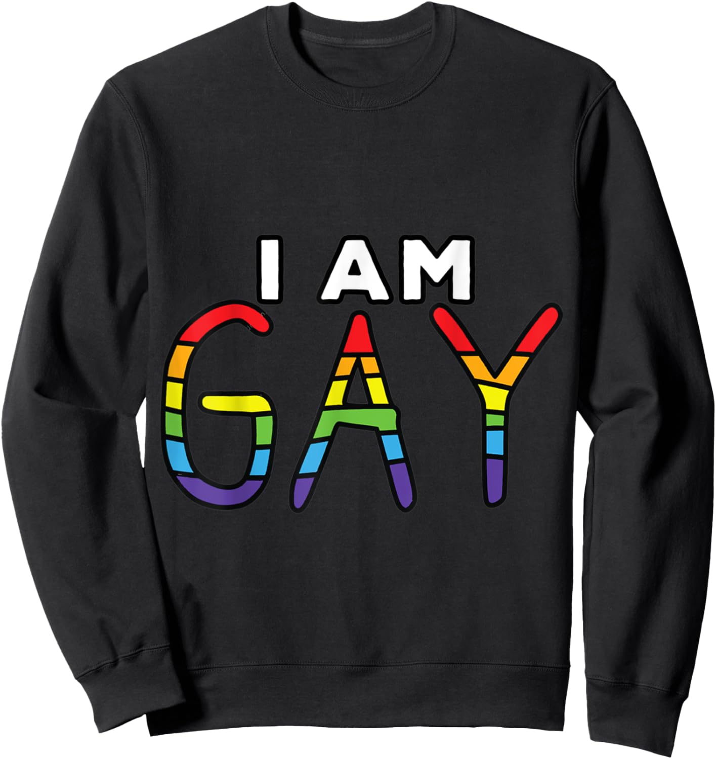 Gay Pride I Am Gay I Am Not Straight Sweatshirt - Sweatshirt | Black