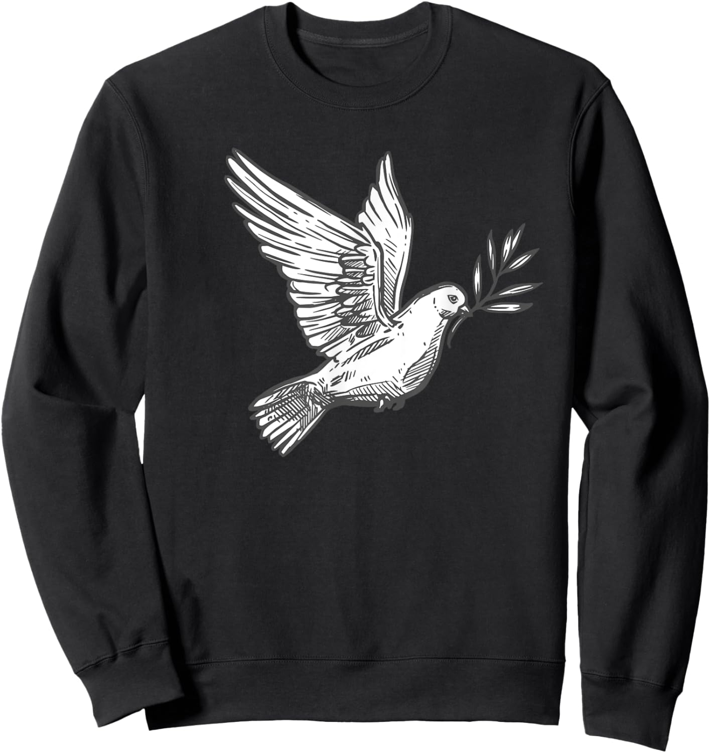 Flying Lonesome Peace Dove Pigeon Bird Lover Gift Men Women Sweatshirt - Sweatshirt | Black