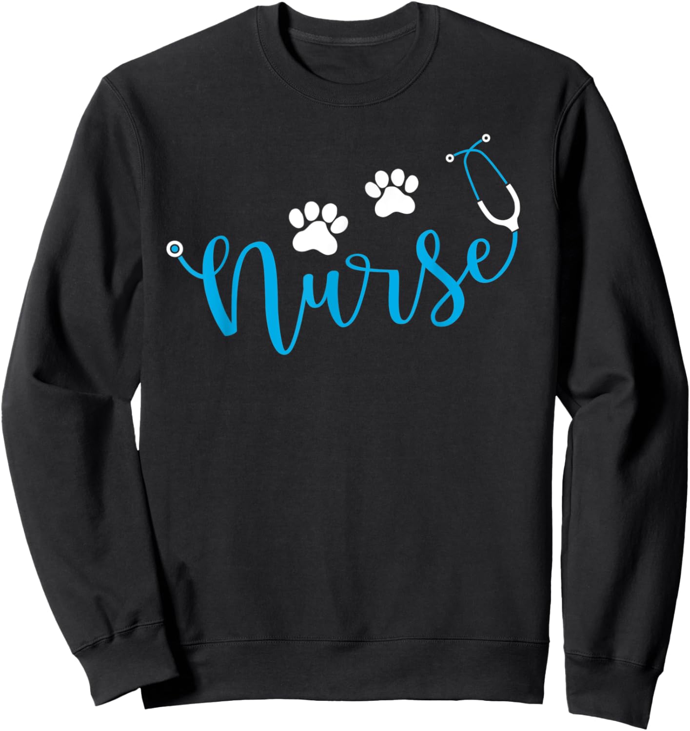 Nurse Dog Paw Print - Nurse and Dog Lover Mom Women Kids Sweatshirt - Sweatshirt | Black