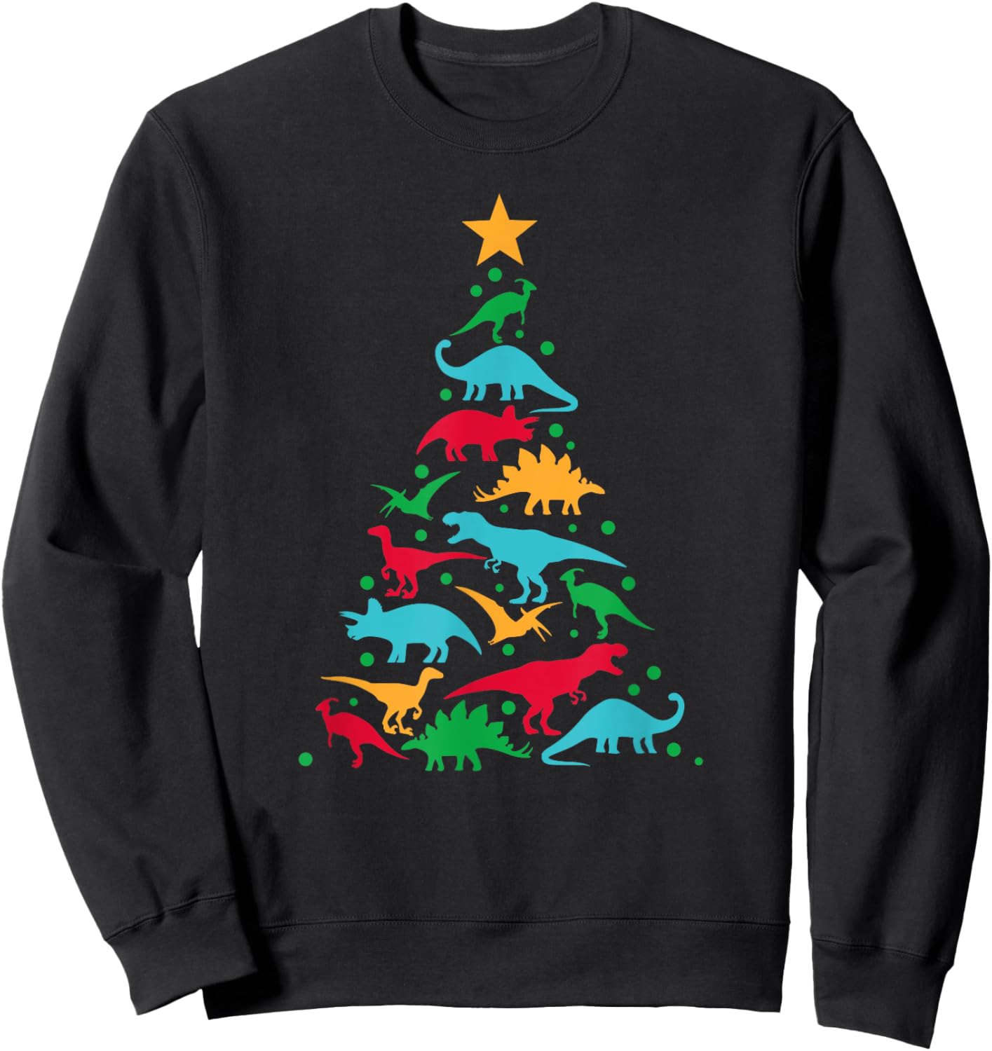 Tree Rex Dinosaur Dino Tree Christmas Tree Funny Sweatshirt - Sweatshirt | Black