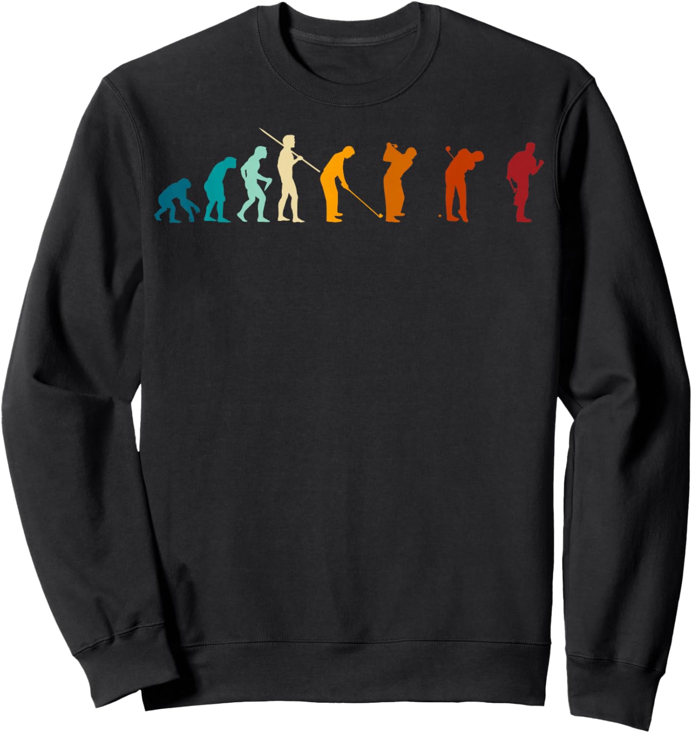 Evolution of the Golfing Man - Funny Golfer Sweatshirt - Sweatshirt | Black