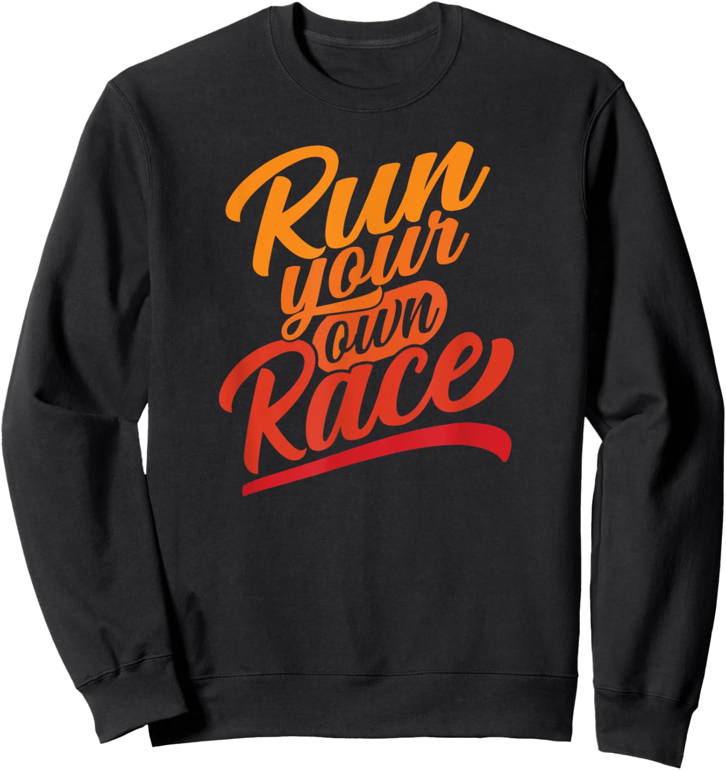 Trails of a Distance Runner -Adults Classic Fit Cotton Polyester Run your own Race Graphic Black Small Sweatshirt - Sweatshirt | Black