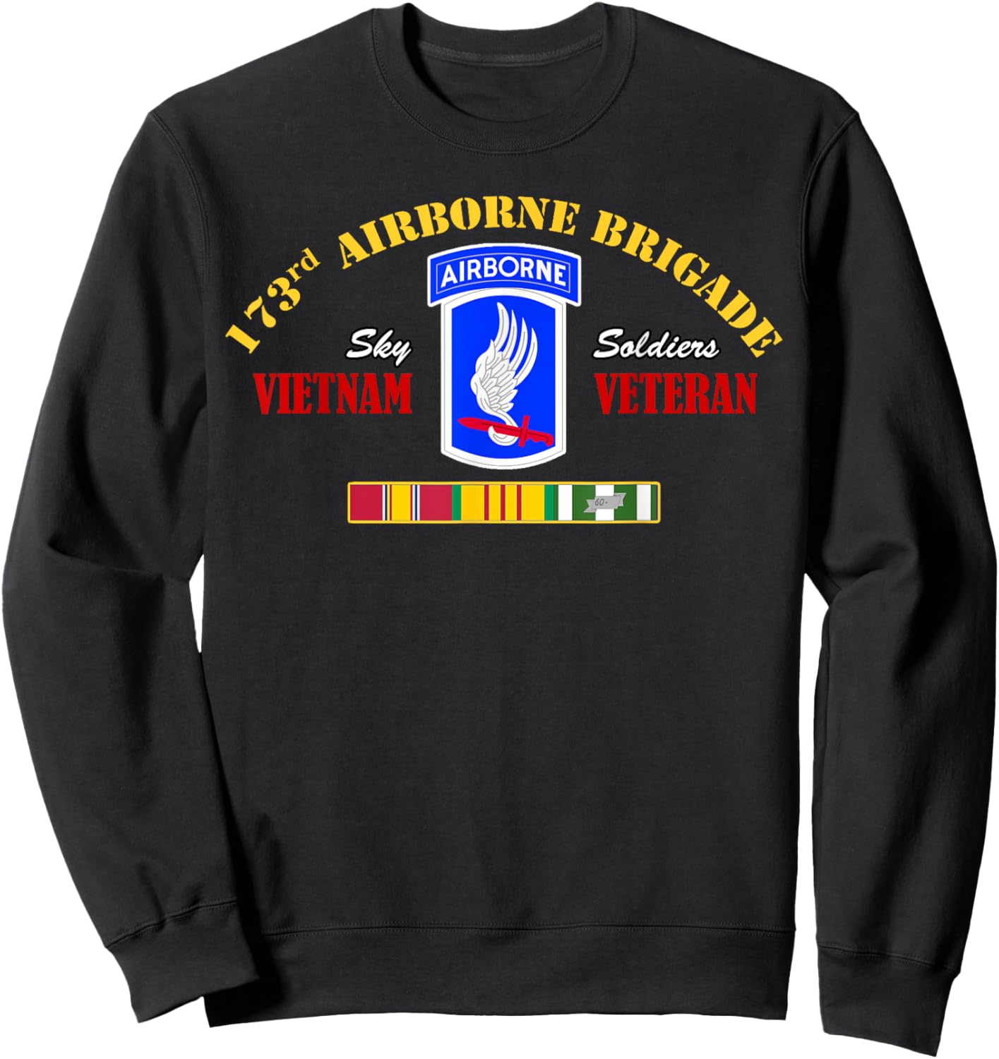 173rd Airborne Brigade Vietnam Veteran Shirt Sky Soldier Sweatshirt - Sweatshirt | Black