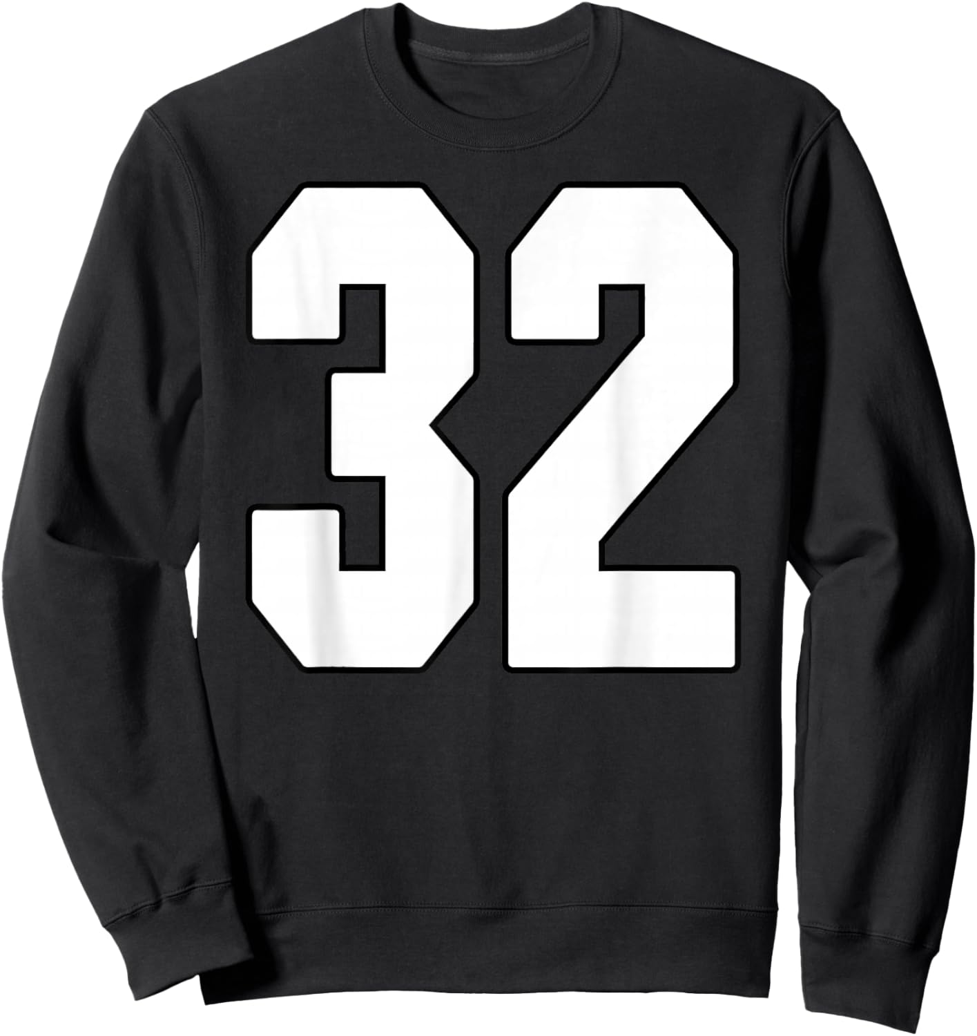 Big #32 Jersey Number 32 Uniform Biggest Fan Favorite Player Sweatshirt - Sweatshirt | Black