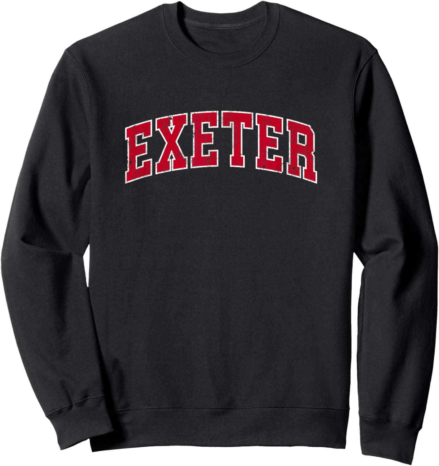 Exeter New Hampshire NH Vintage Sports Design Red Design Sweatshirt - Sweatshirt | Black