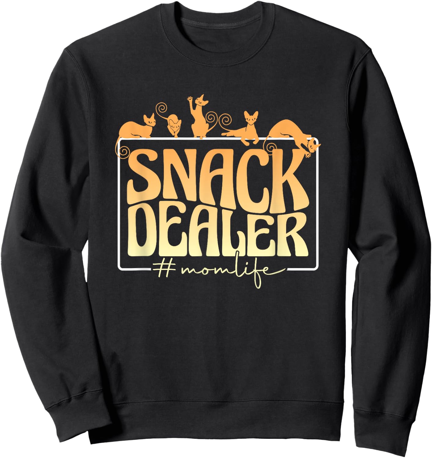 Funny Pet Owner Cat Dog Mother Fur Mama Snack Dealer Mom Sweatshirt - Sweatshirt | Black