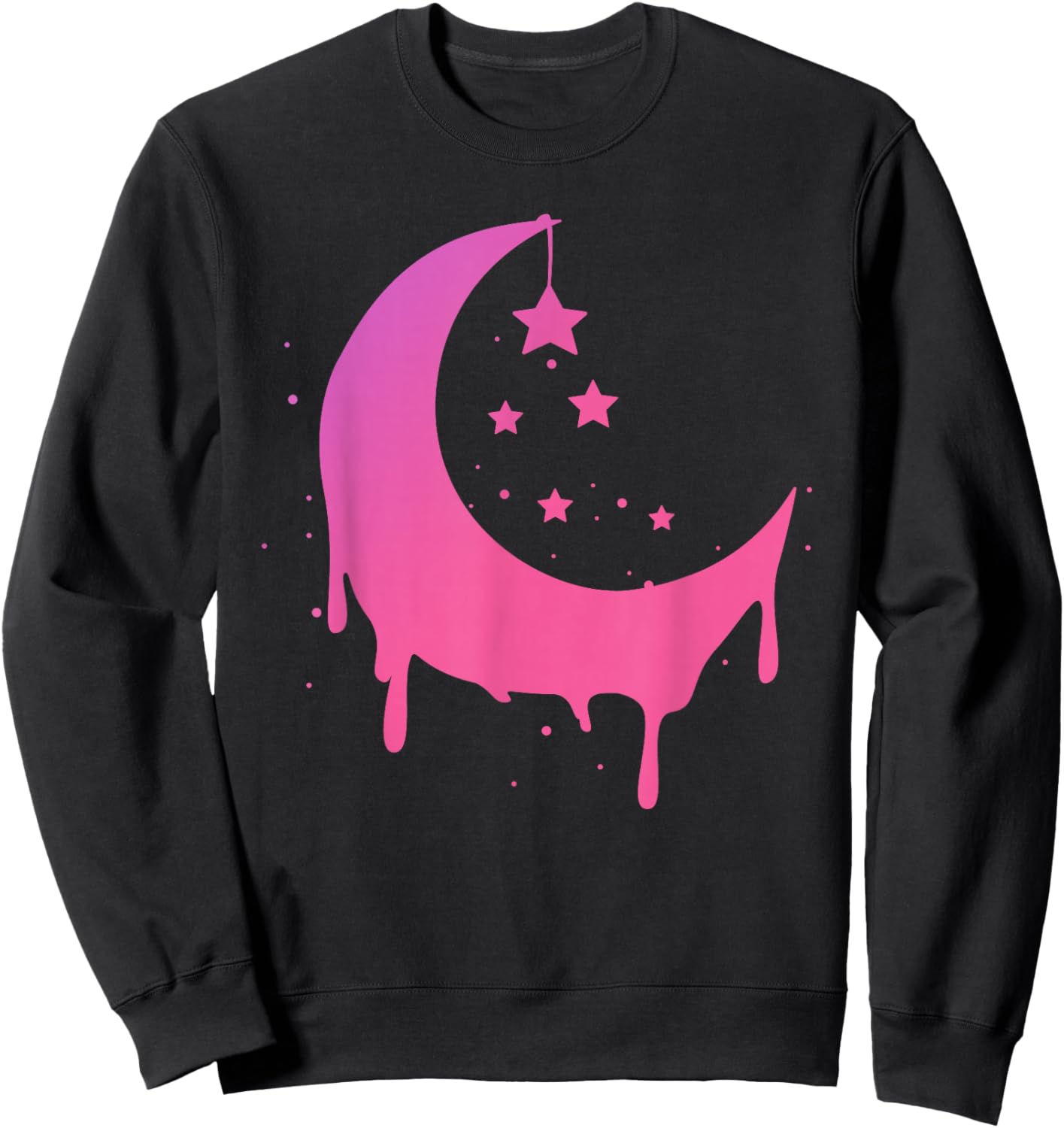 Pastel Moon Goth Vaporwave Sweatshirt - Sweatshirt | Black