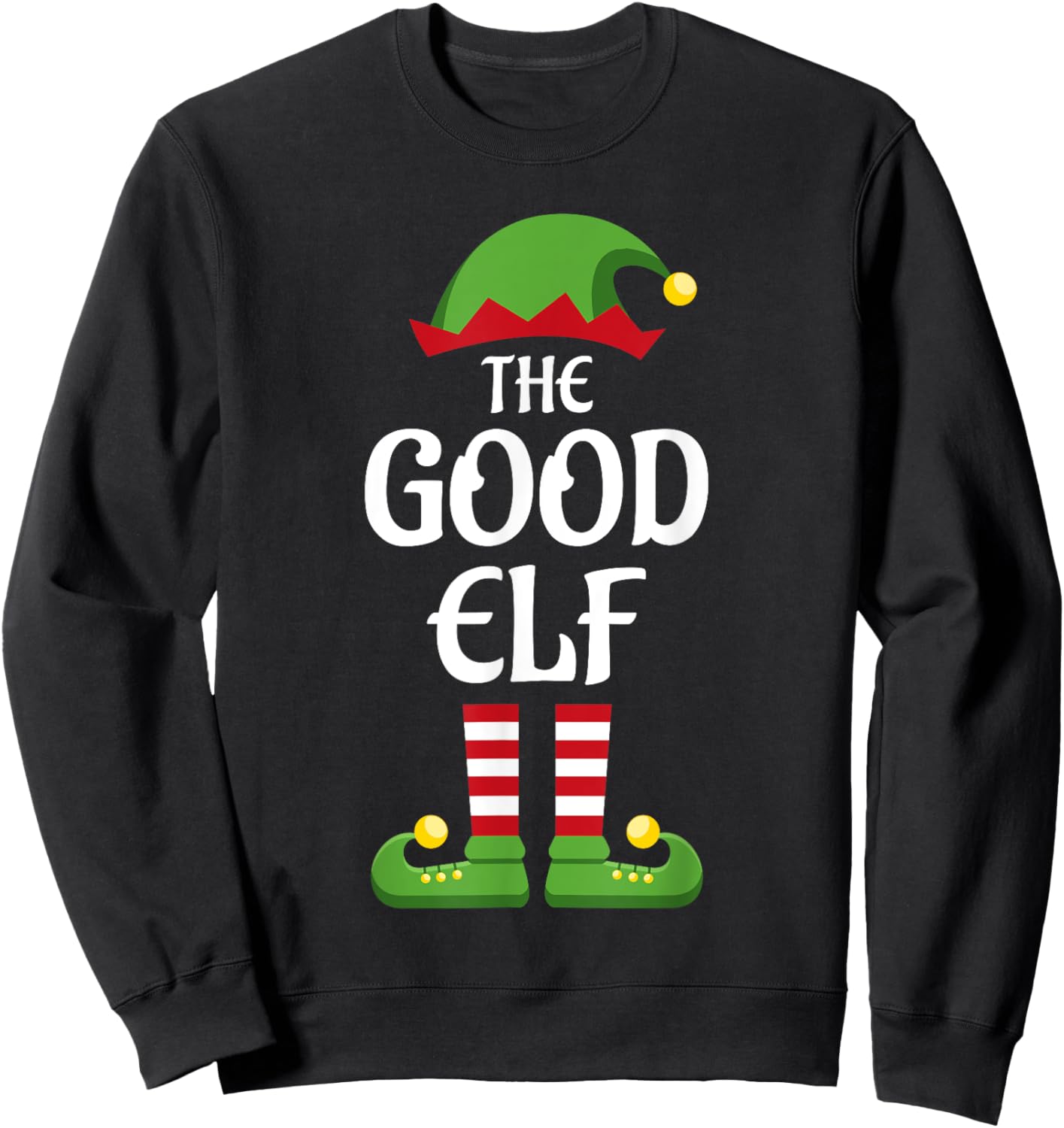 Good Elf Family Matching Group Christmas Sweatshirt - Sweatshirt | Black