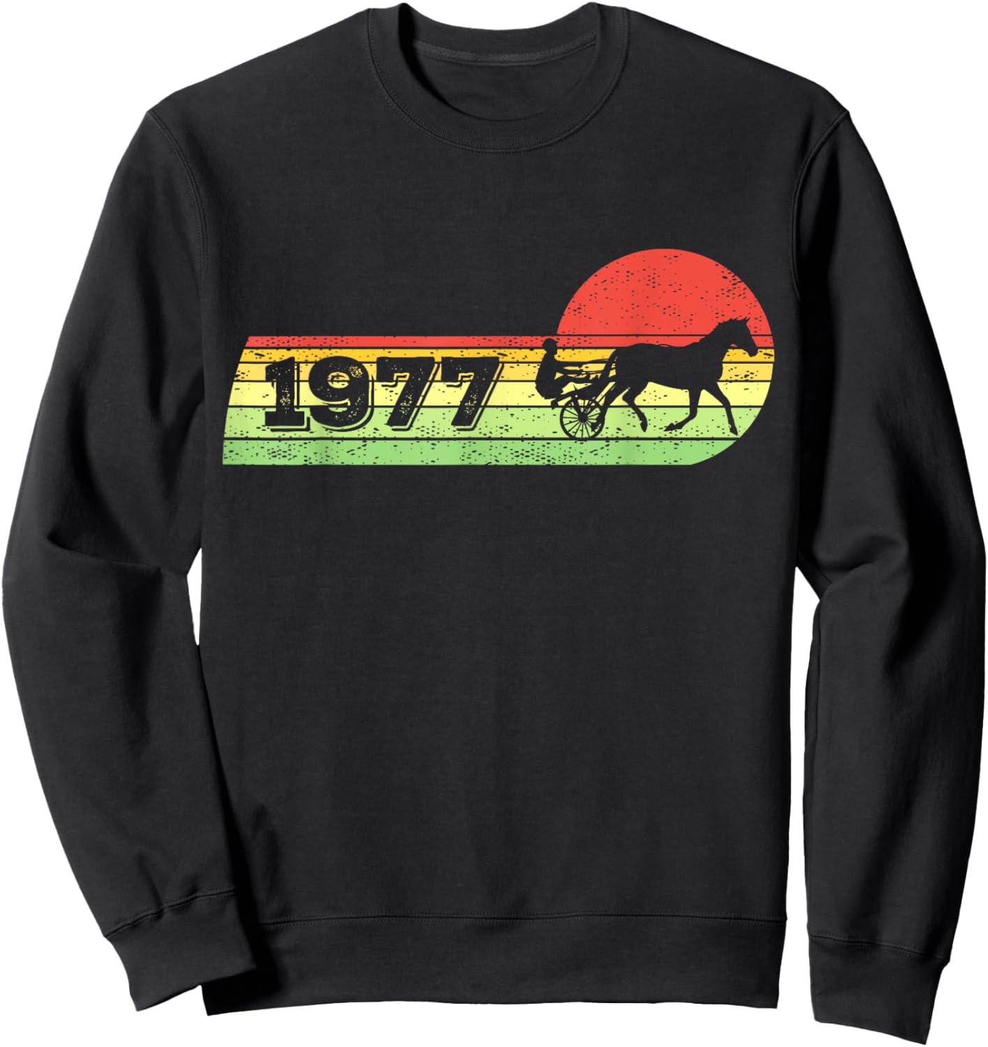 Vintage 1977 Birthday Harness-Racing horses Trotting-race Sweatshirt - Sweatshirt | Black