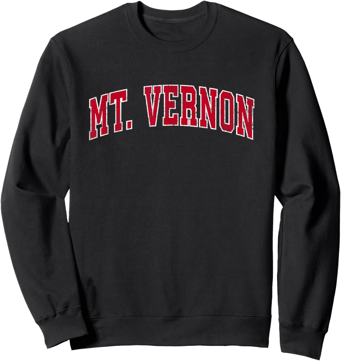 Mt. Vernon New York NY Vintage Sports Design Red Design Sweatshirt - Sweatshirt | Black