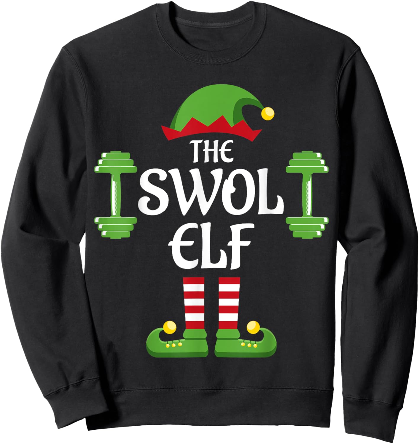 Swol Elf Family Matching Group Christmas Sweatshirt - Sweatshirt | Black