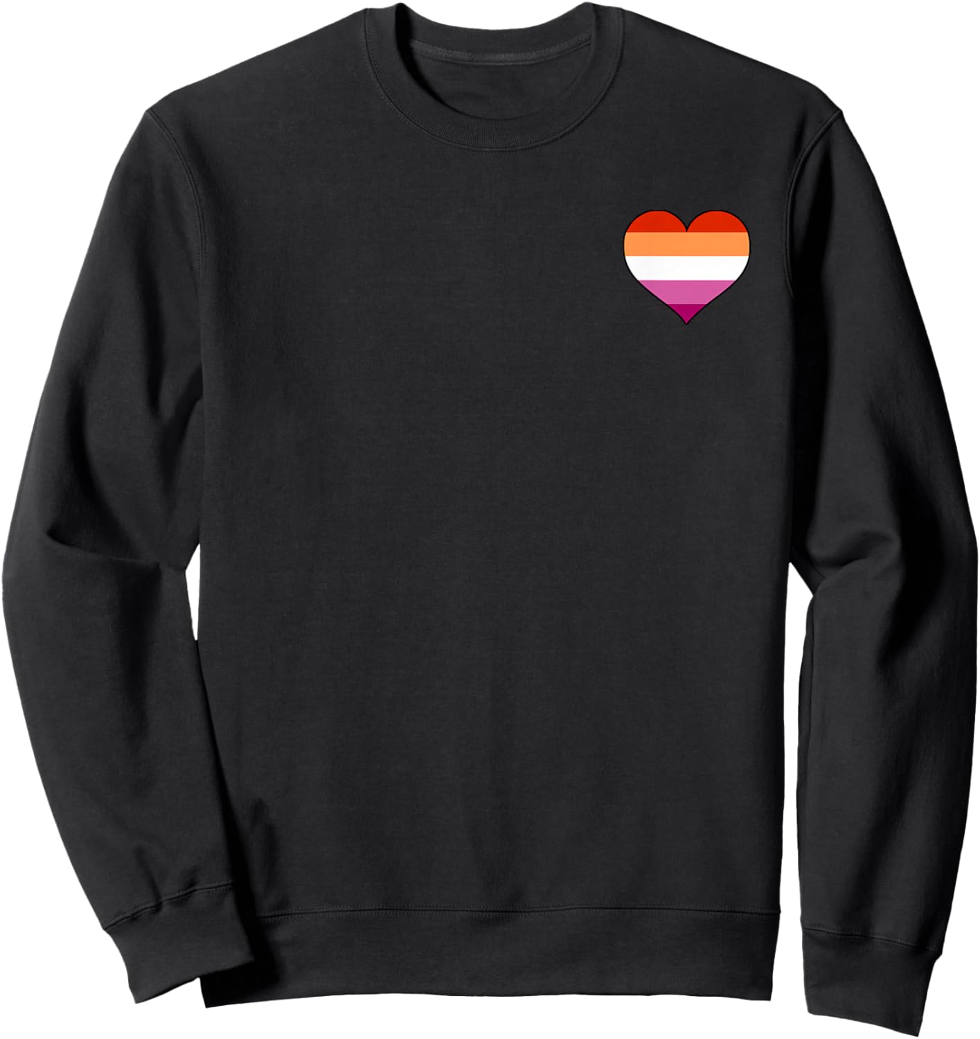 Lesbian Pride Flag Pocket Heart Sweatshirt - Sweatshirt | Black