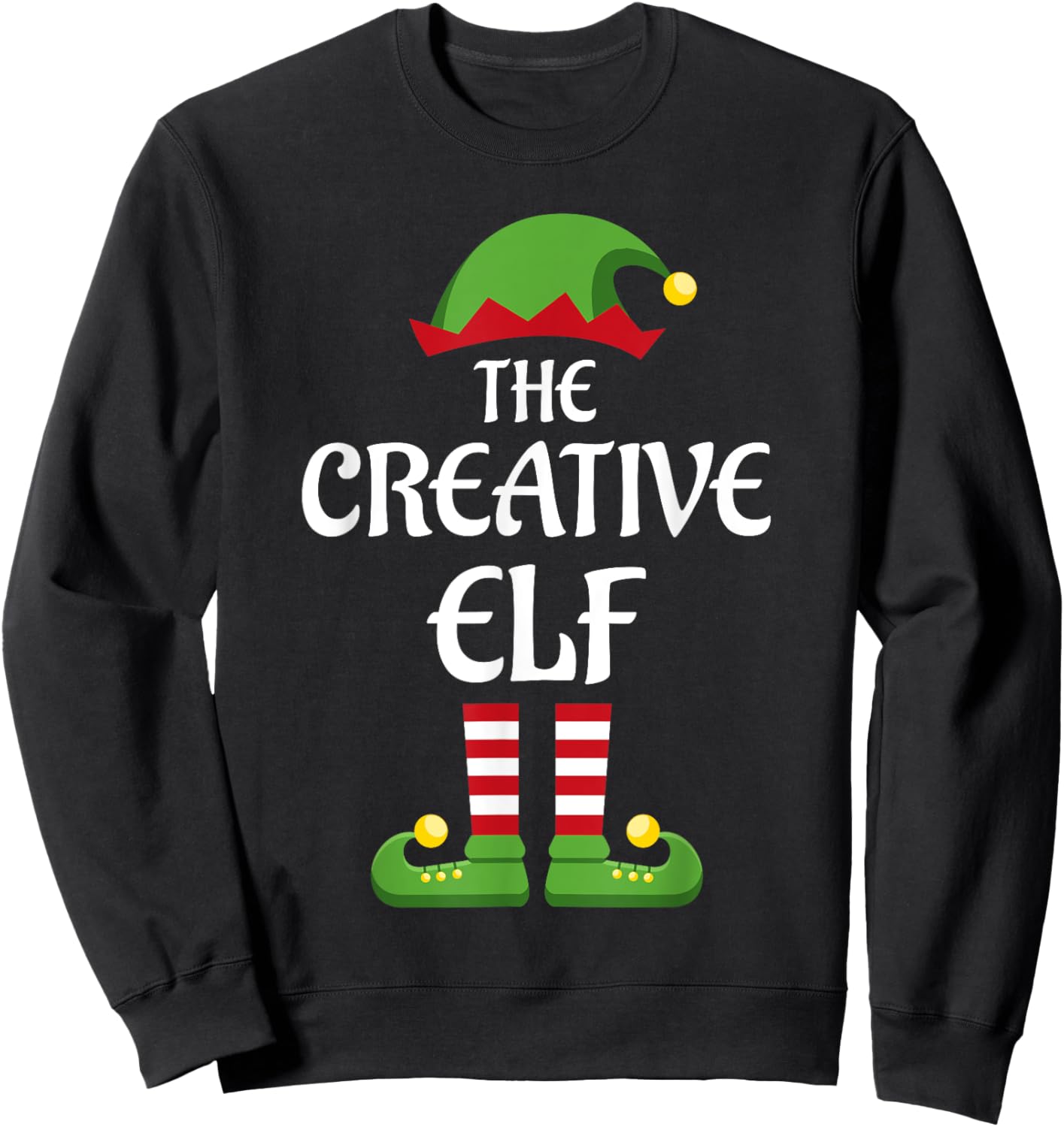Creative Elf Family Matching Group Christmas Sweatshirt - Sweatshirt | Black
