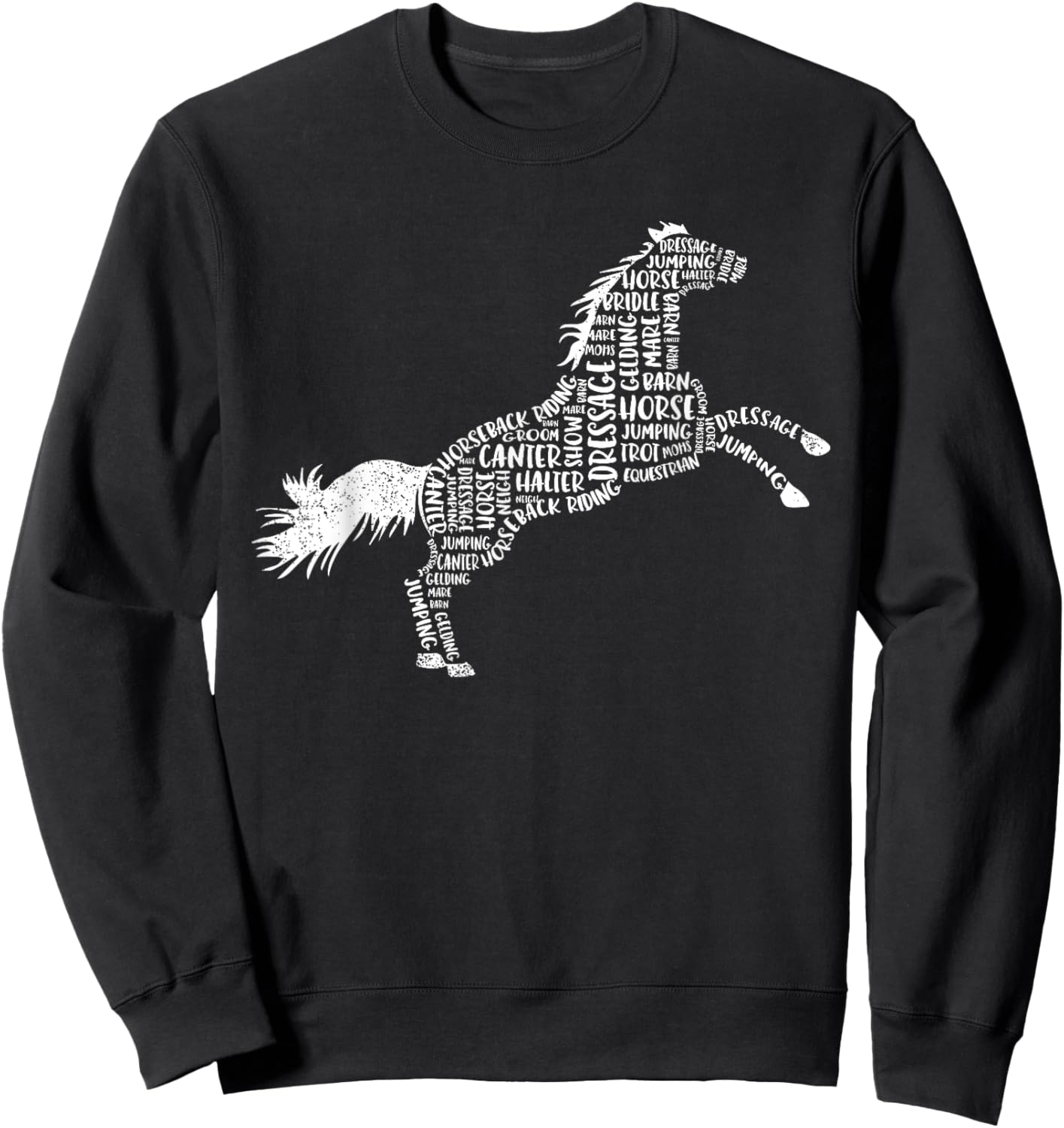 Horse Silhouette Gifts For Horse Lovers Women Girls Kids Sweatshirt - Sweatshirt | Black
