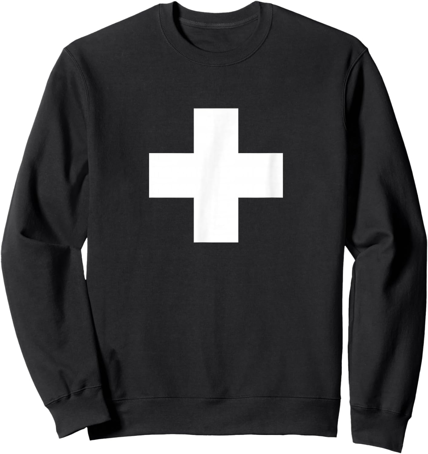 Swiss Flag Switzerland Classic Cross Design Logo Sweatshirt - Sweatshirt | Black