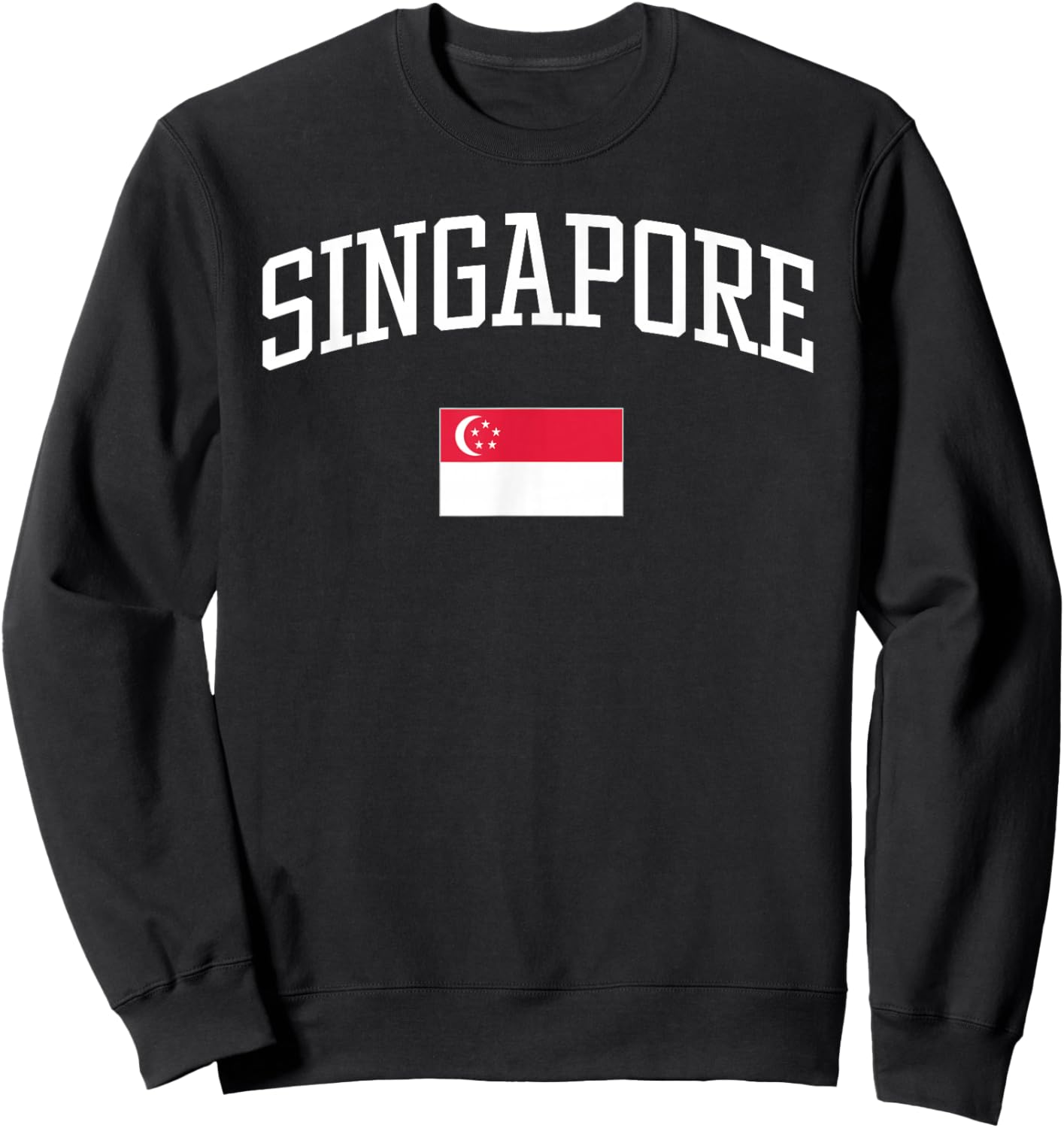 Vintage Flag of Singapore Love Your Country Sweatshirt - Sweatshirt | Black
