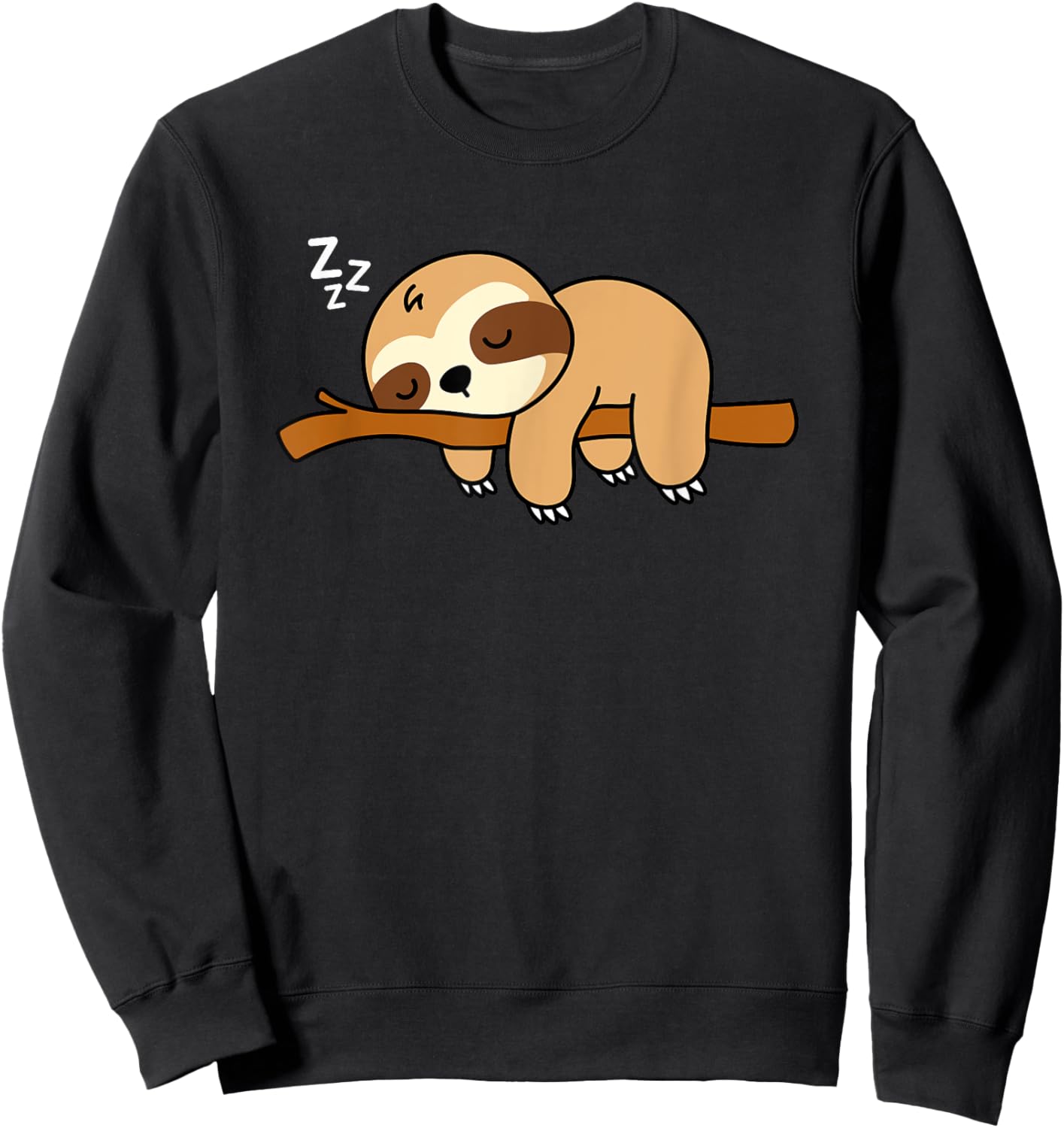 Adorable Animal Graphic Funny Nap Tired Sleeping Cute Sloth Sweatshirt - Sweatshirt | Black