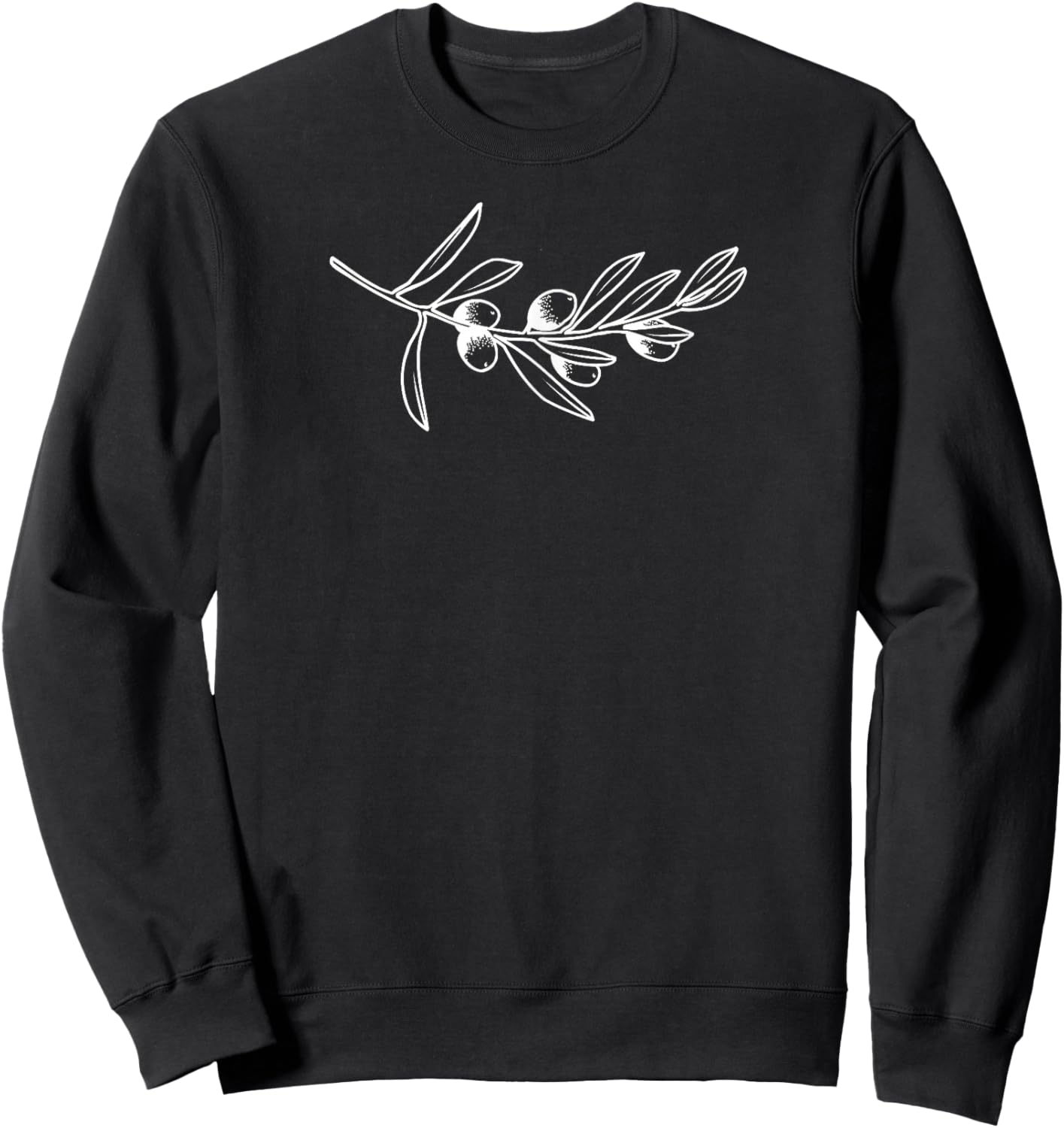 Olive branch tree - I love olives simple art drawing Sweatshirt - Sweatshirt | Black