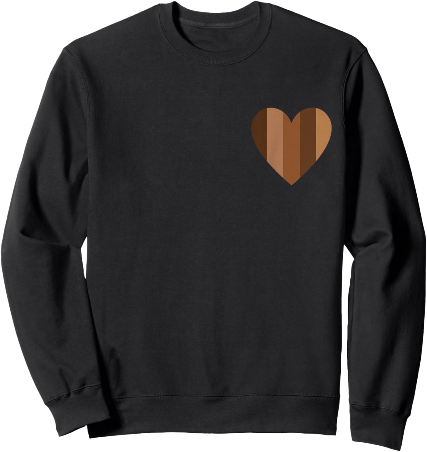 Melanin Heart on the Chest in the Heart Sweatshirt - Sweatshirt | Black