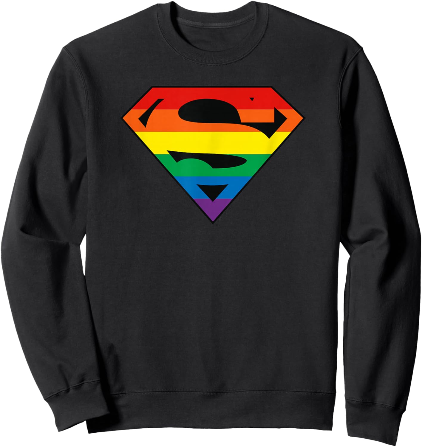 DC Comics Pride Justice League Superman Rainbow Logo Sweatshirt - Sweatshirt | Black