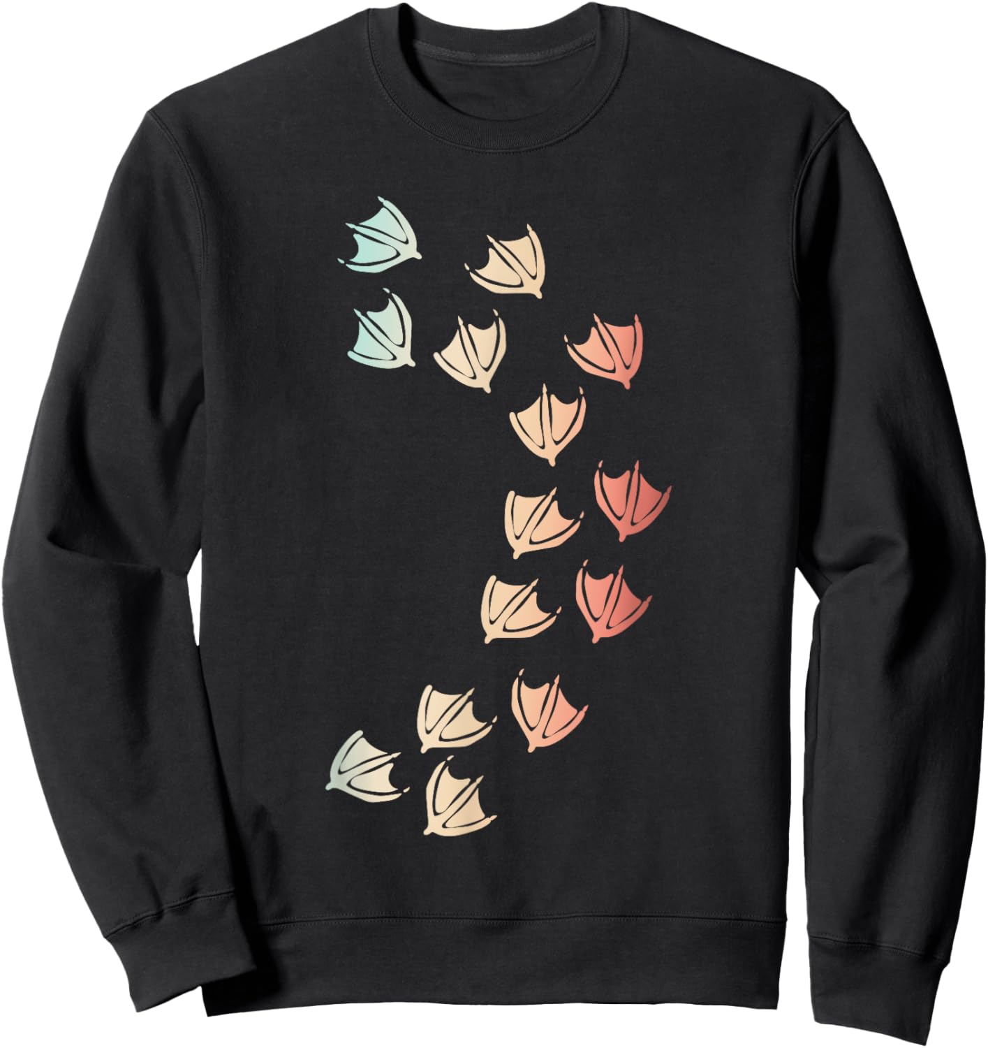 Animal Lover Duck Footprint Farm Bird Duck Sweatshirt - Sweatshirt | Black
