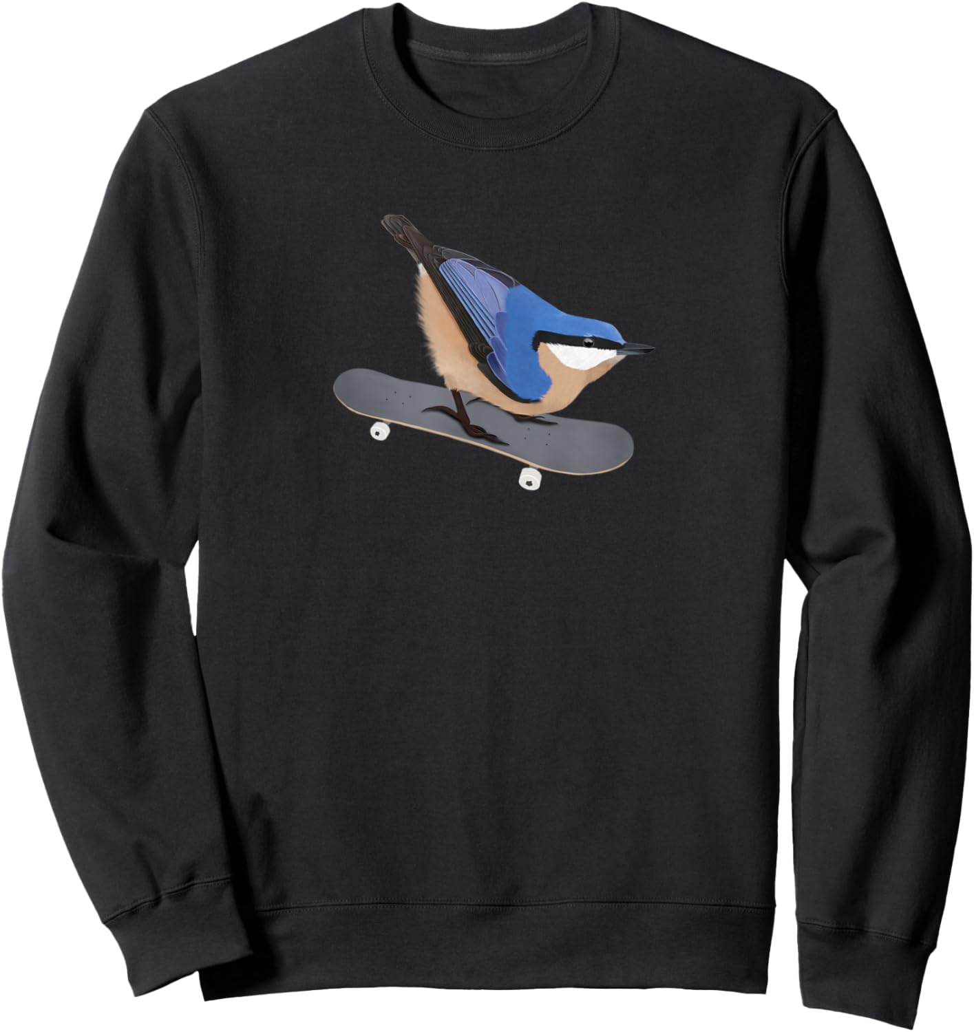 Nuthatch Bird Skateboard Birdwatcher Animal Biologist Sweatshirt - Sweatshirt | Black