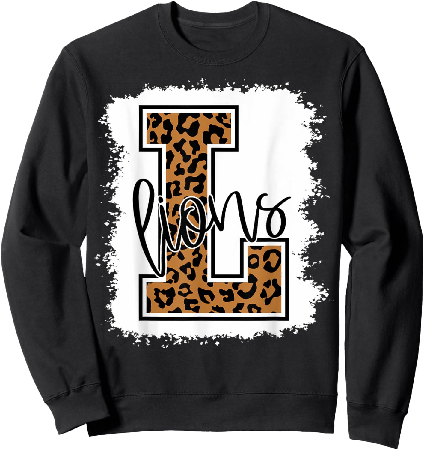 Lions School Sports Fan Team Spirit Sweatshirt - Sweatshirt | Black