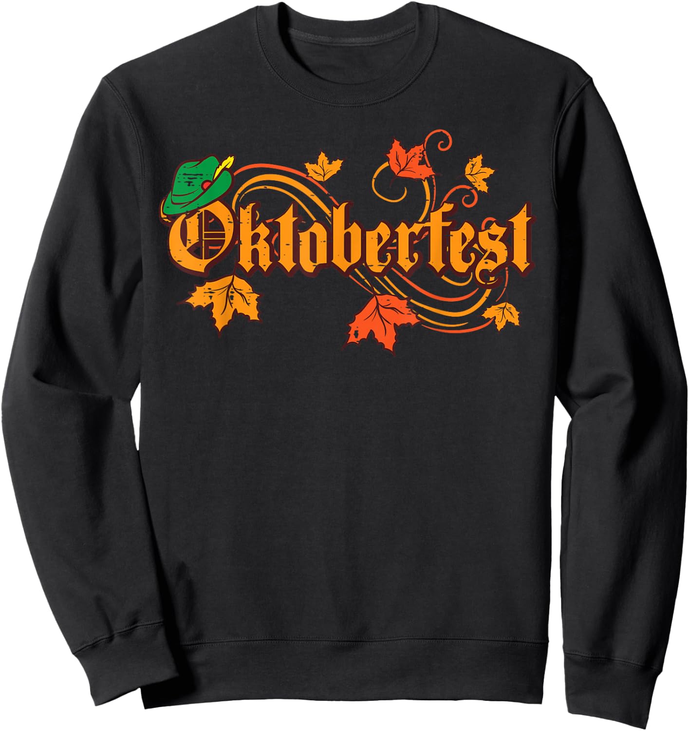 Oktoberfest Maple Leaves Vintage Fall Autumn Men Women Kids Sweatshirt - Sweatshirt | Black