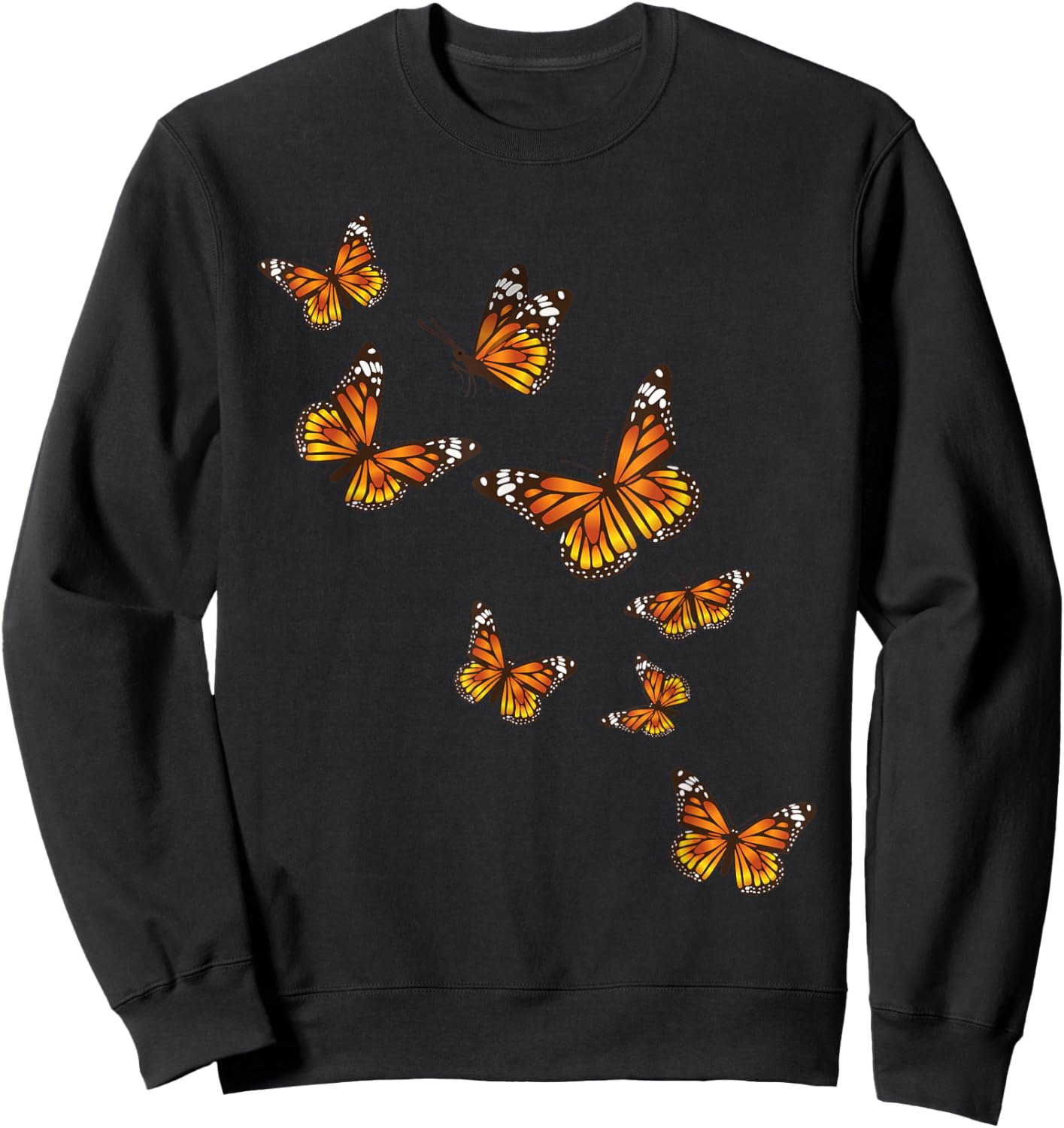 Flying Butterflies - Butterfly Lover Gardener Entomologist Small Sweatshirt - Sweatshirt | Black